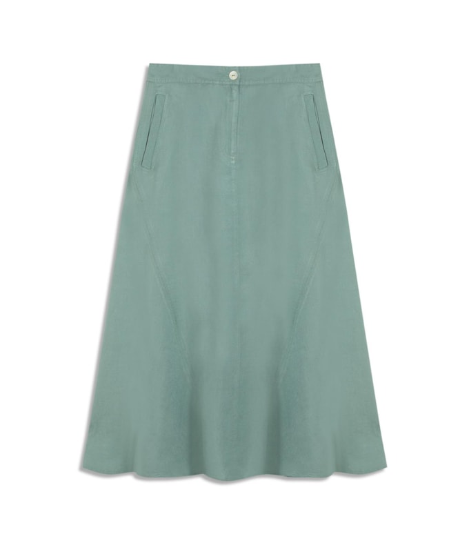 Saia Aias Linho Liso Verde Claro