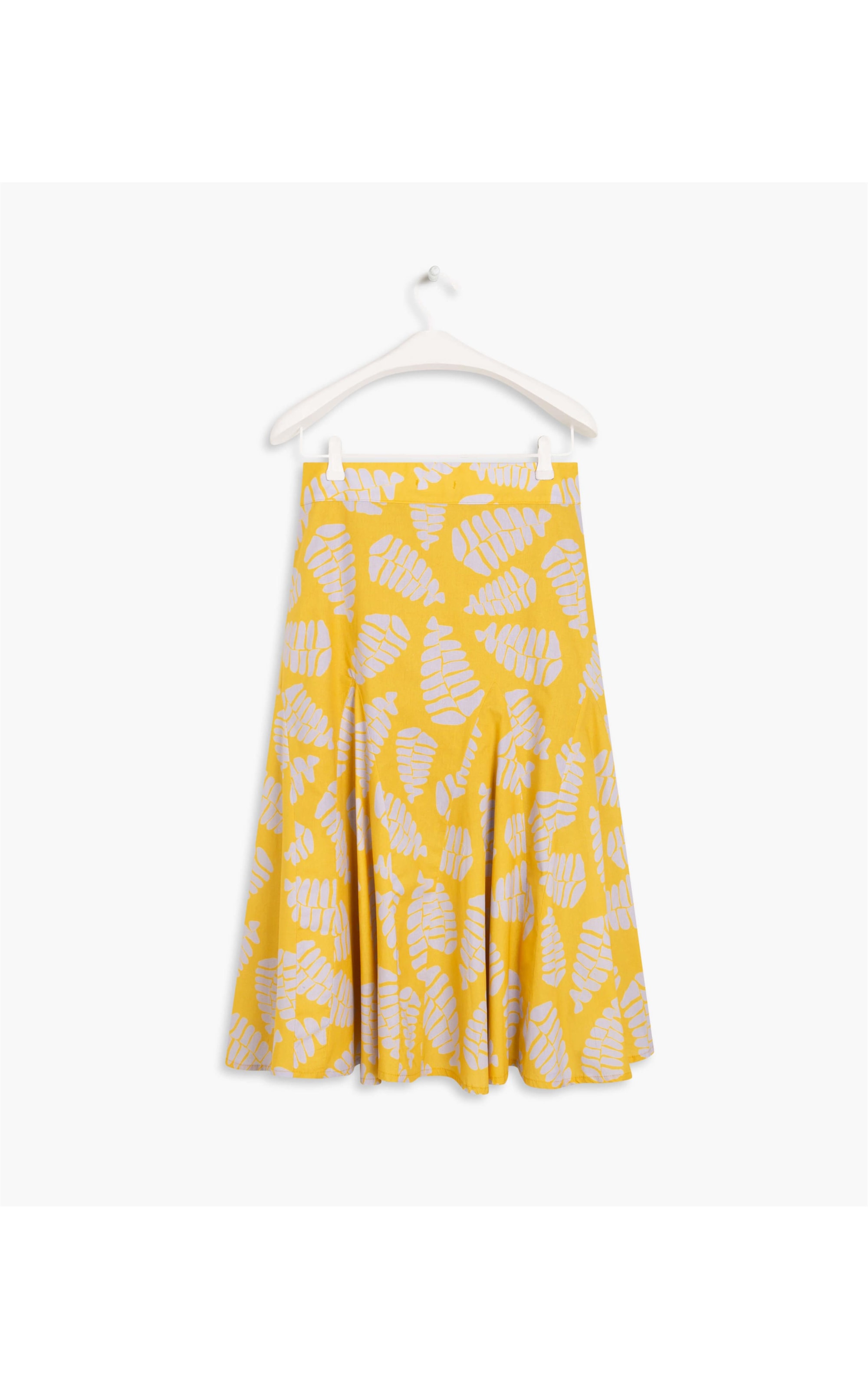 Saia Alaia Est Folhagem Voil de Algodao Amarelo