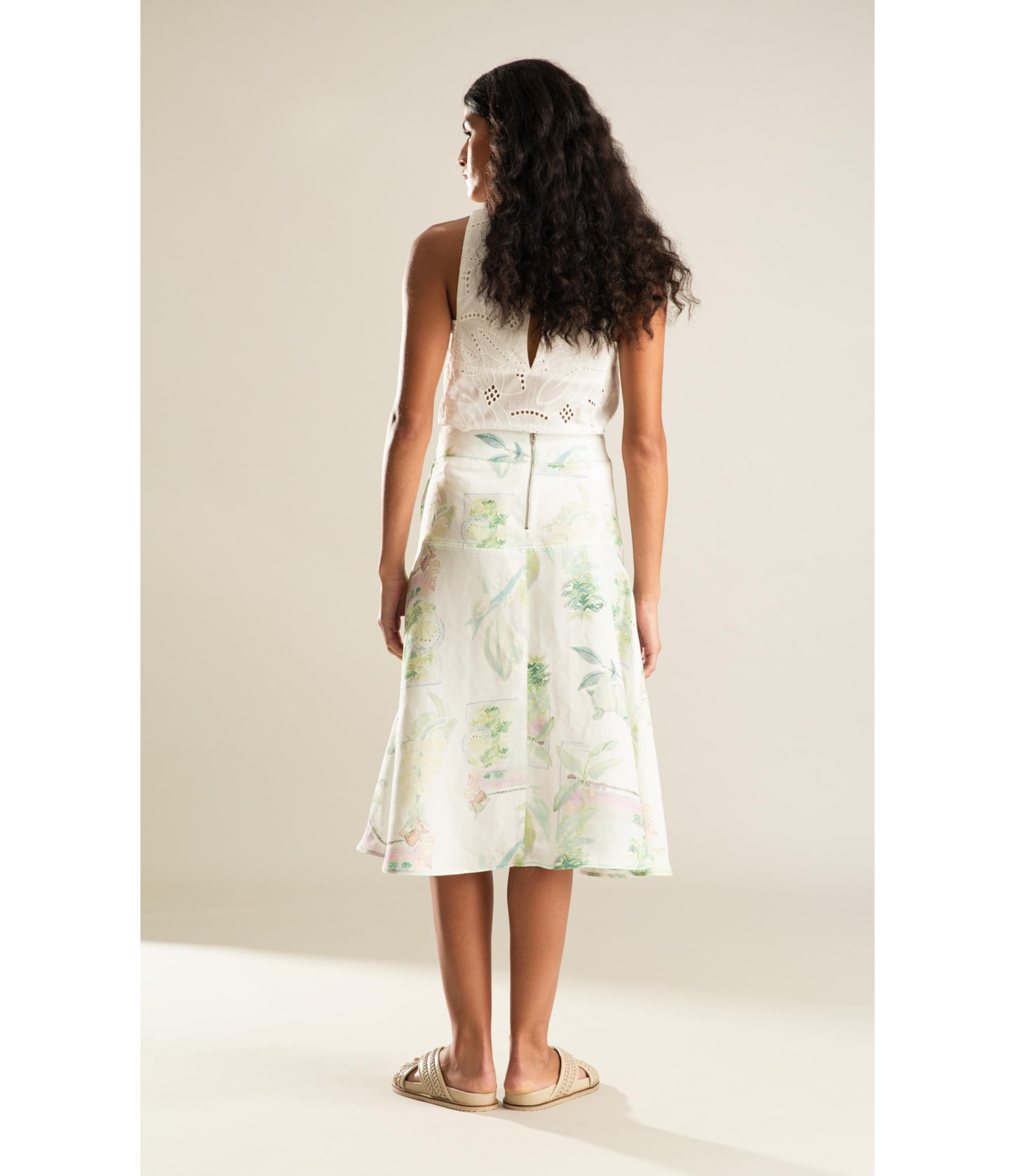 Saia Alina Lb Estampado Branco