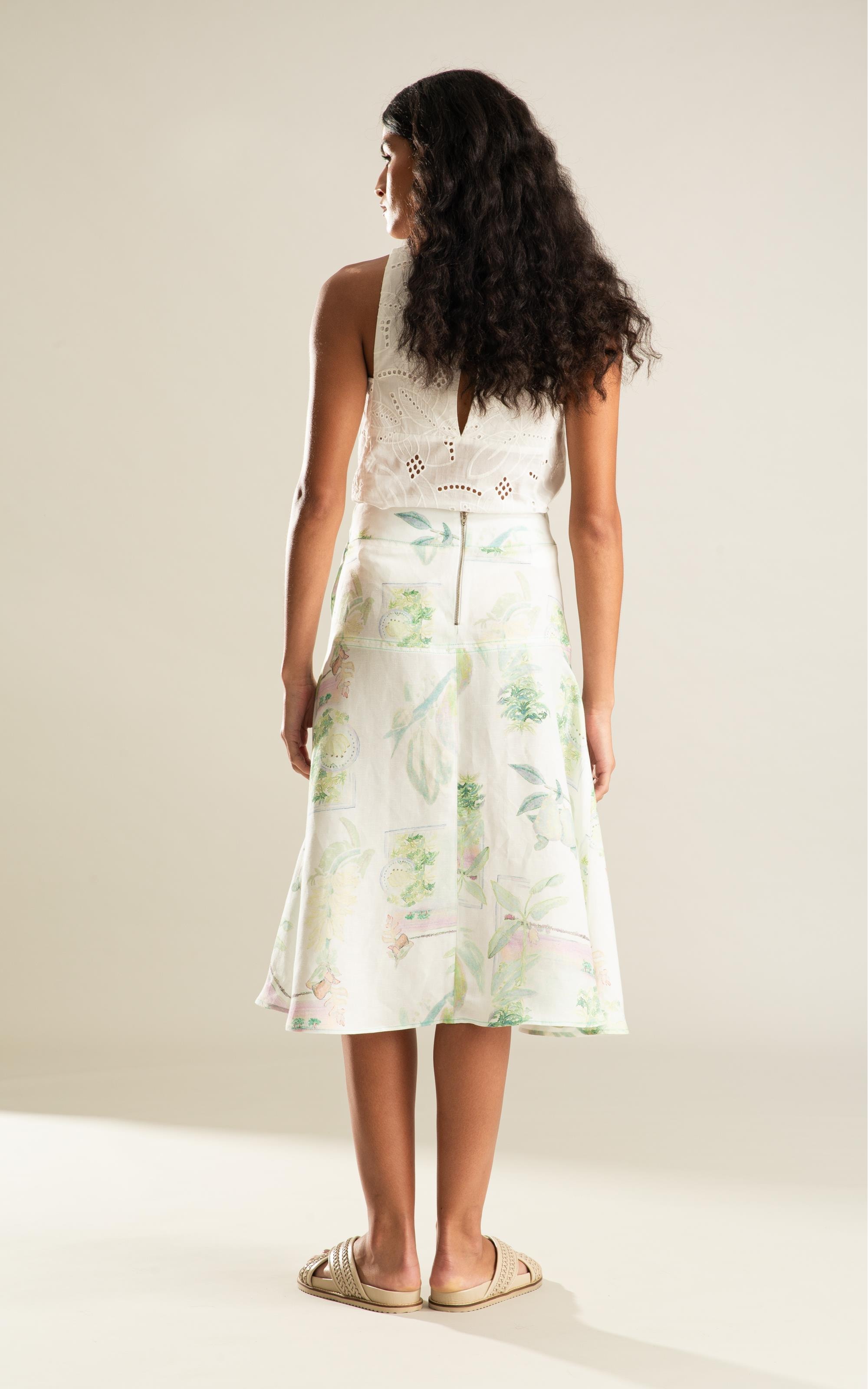 Saia Alina Lb Estampado Branco