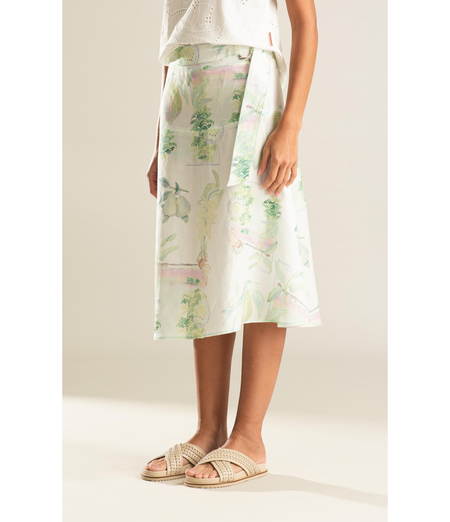 Saia Alina Lb Estampado Branco
