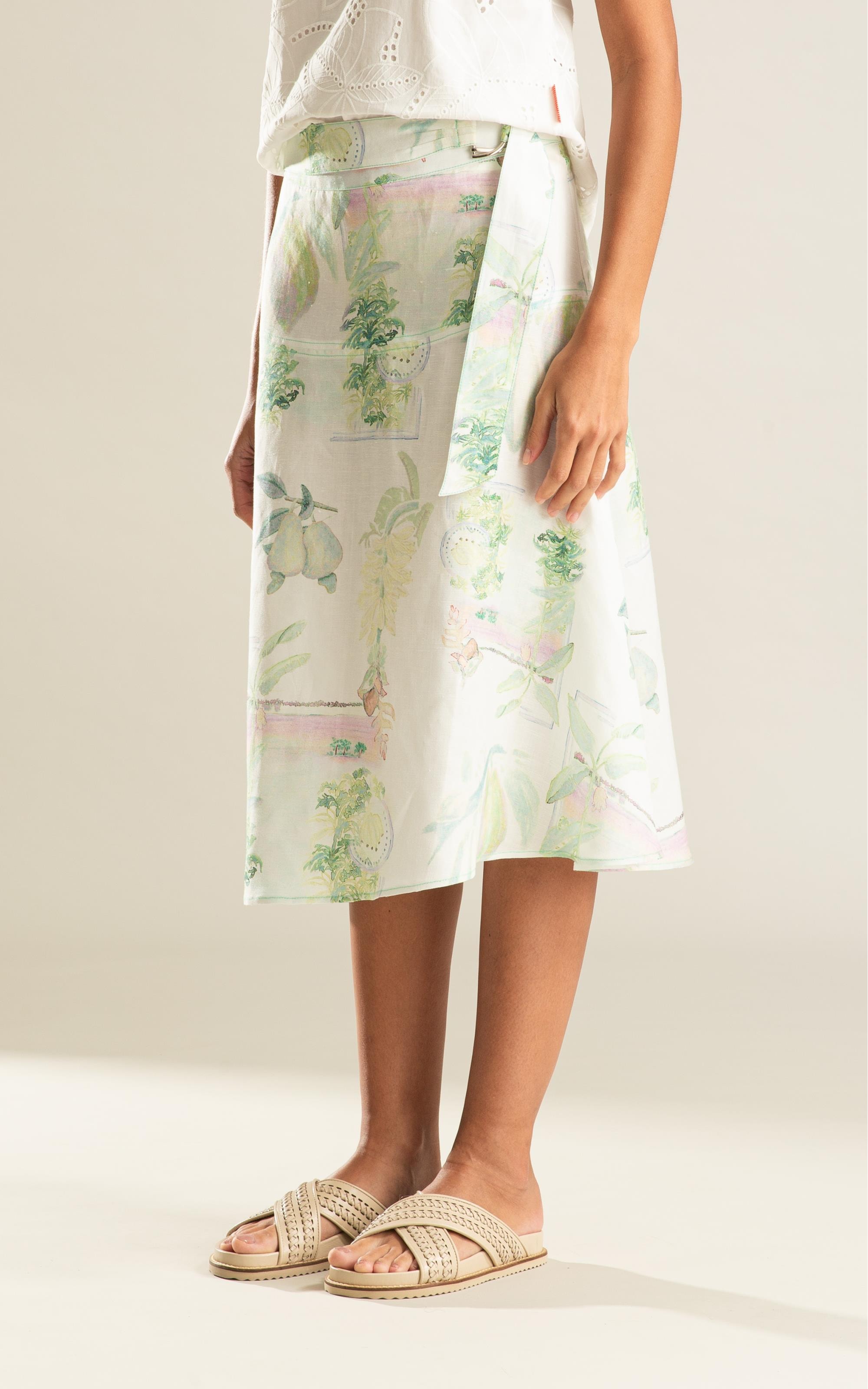 Saia Alina Lb Estampado Branco