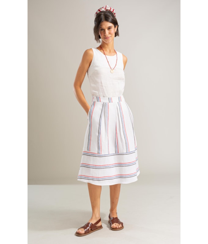 Saia America Linho Fio Tinto Branco