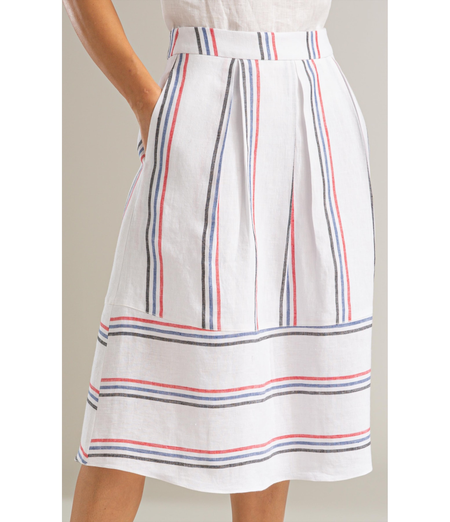 Saia America Linho Fio Tinto Branco