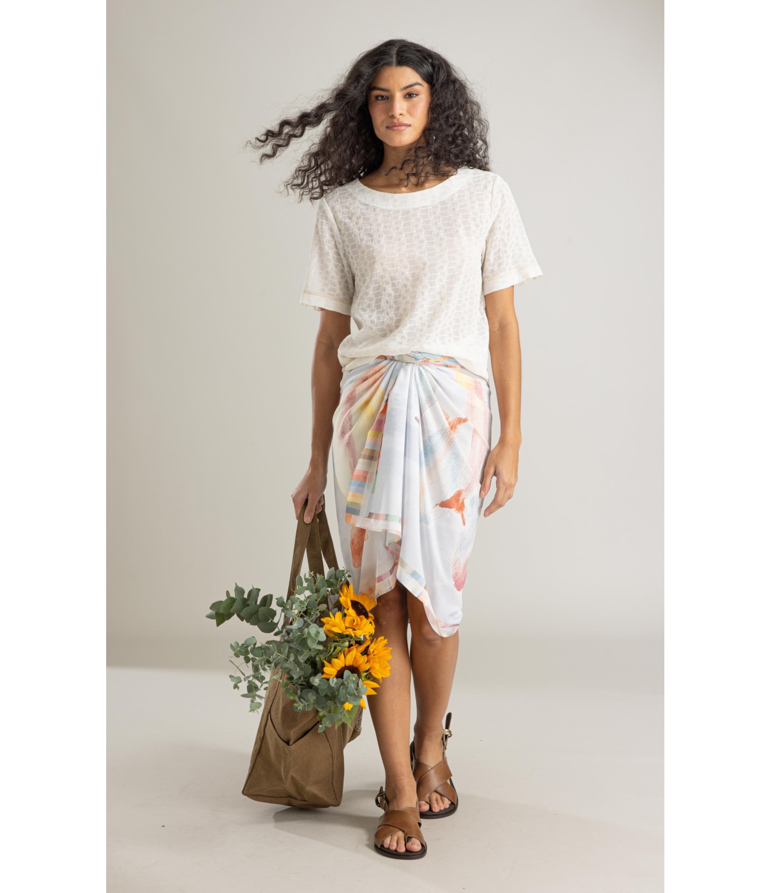 Saia Canga Oceana Est Peixes Azul Seco