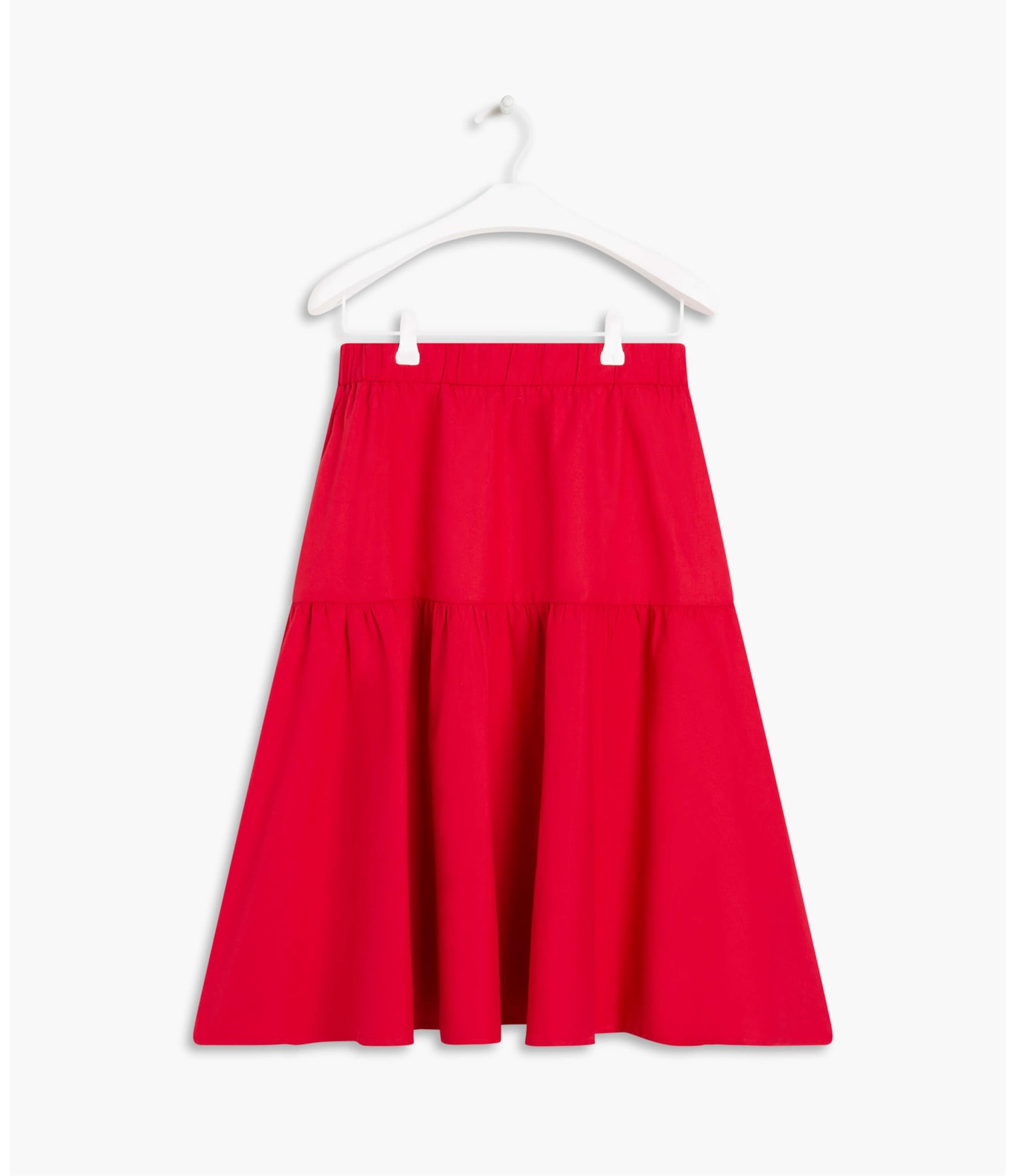 Saia Cantareira Algodao Liso Vermelho