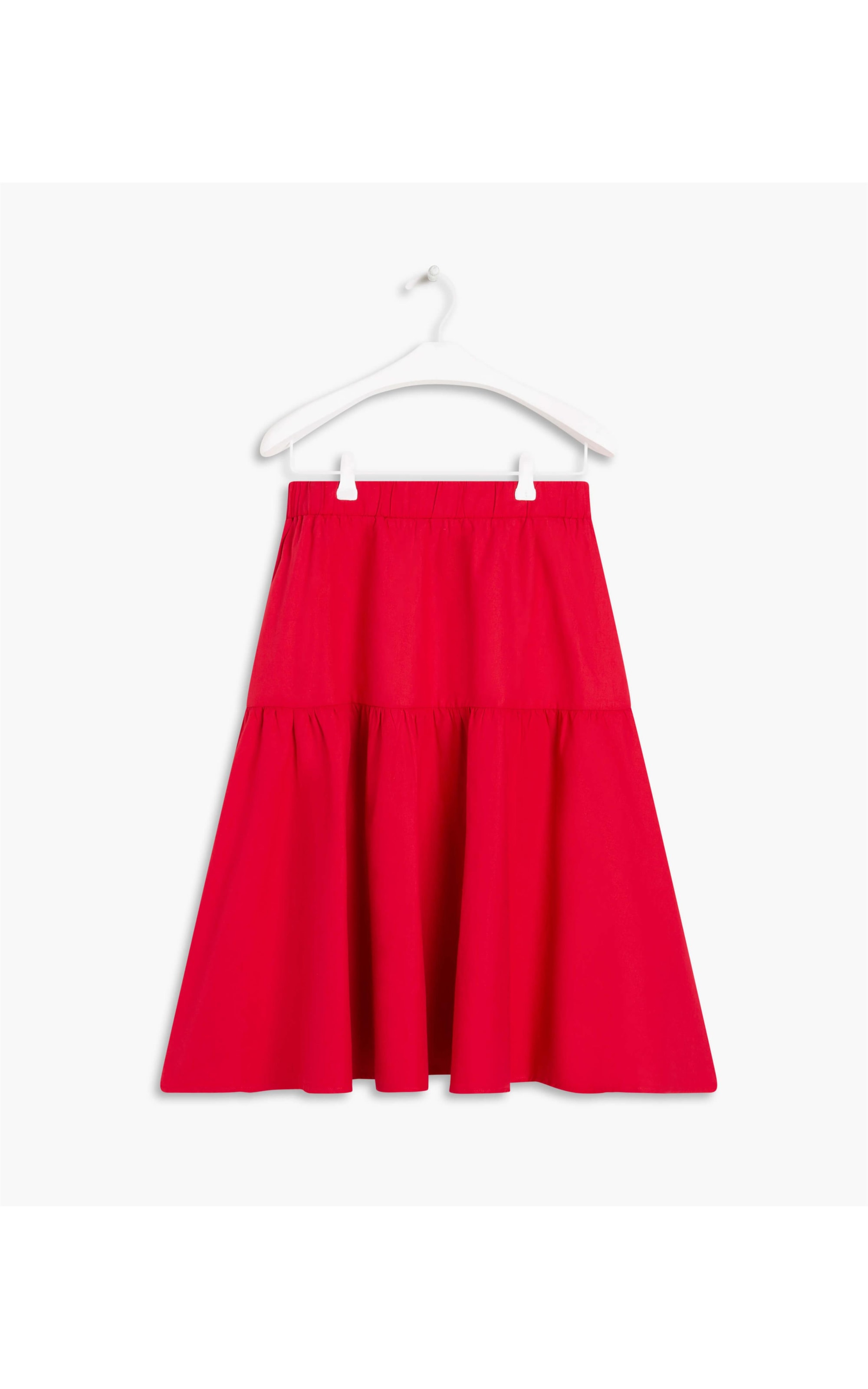 Saia Cantareira Algodao Liso Vermelho