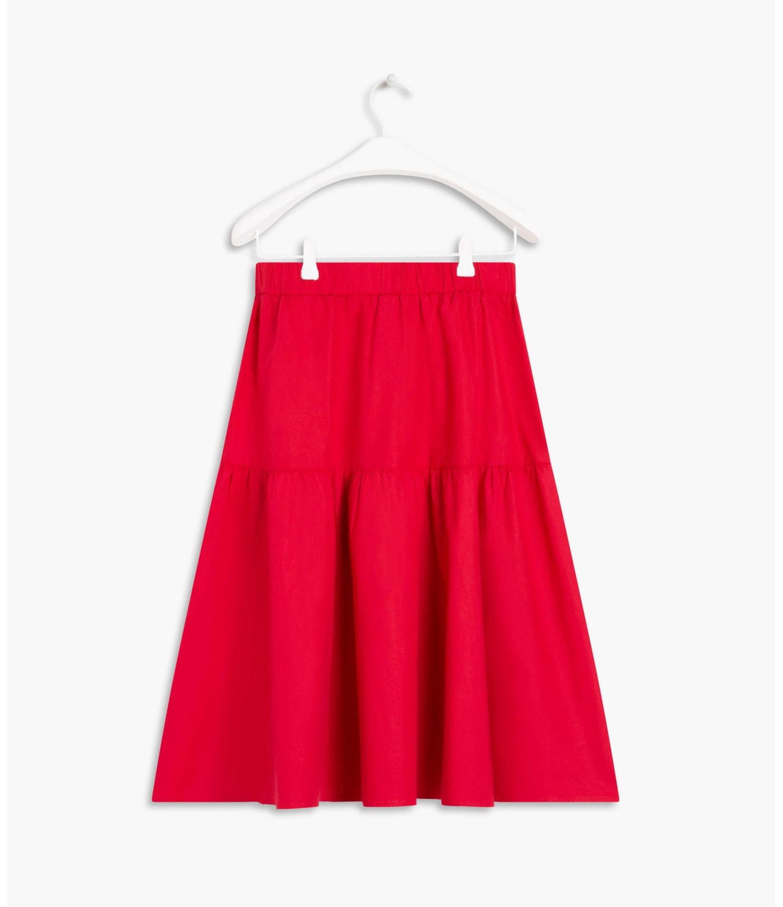 Saia Cantareira Algodao Liso Vermelho