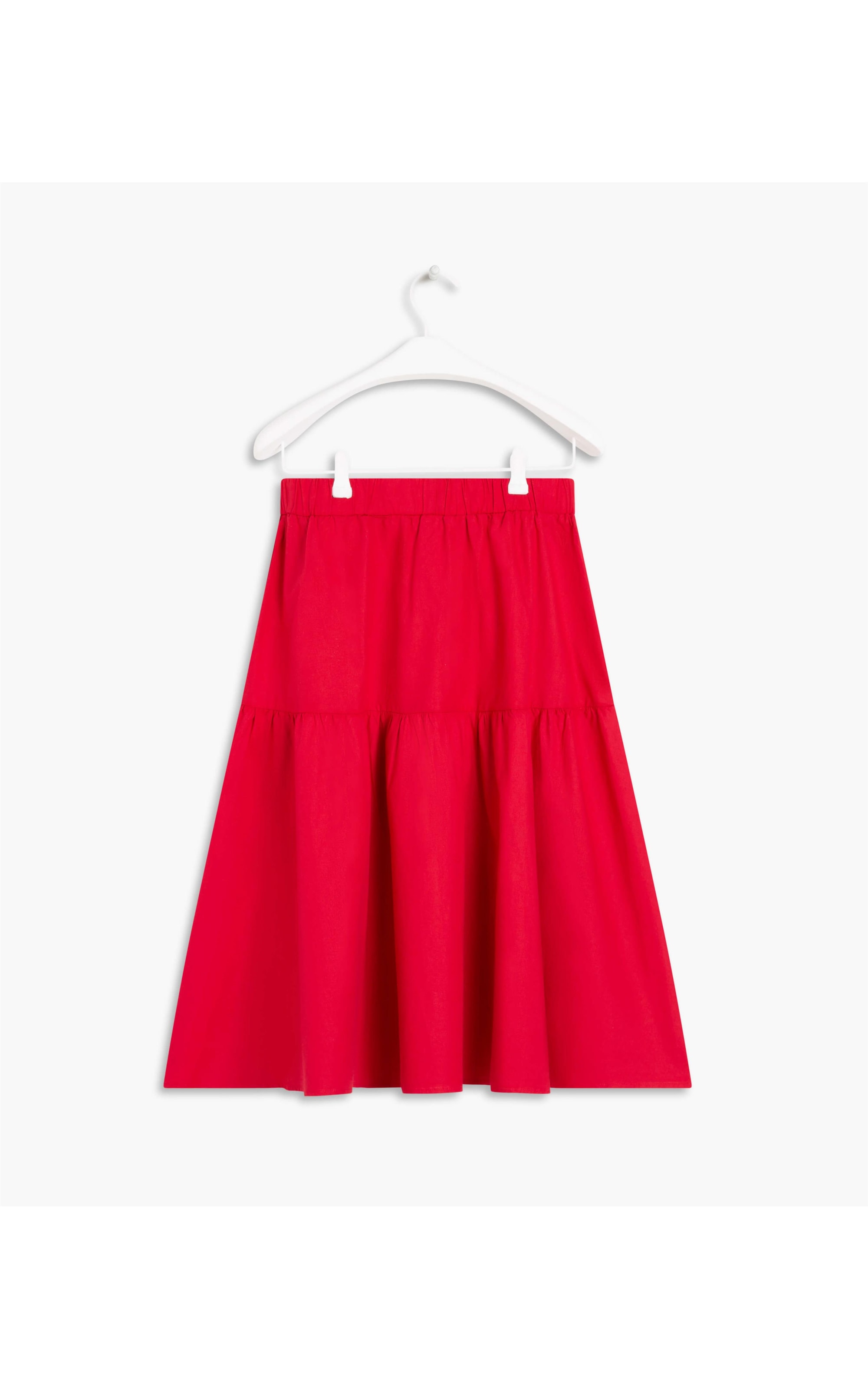 Saia Cantareira Algodao Liso Vermelho