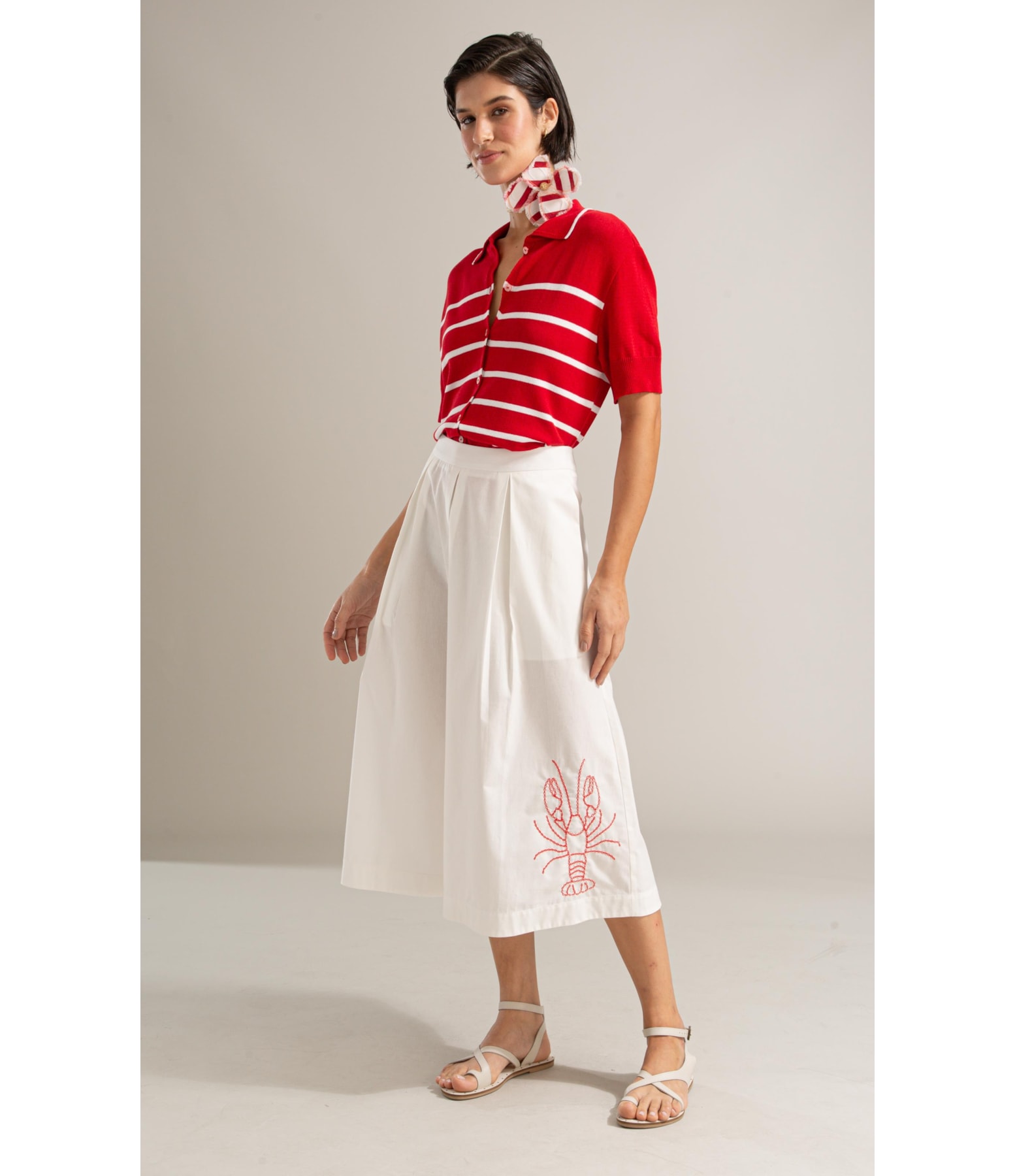 Saia Elsa Algodao Liso Branco