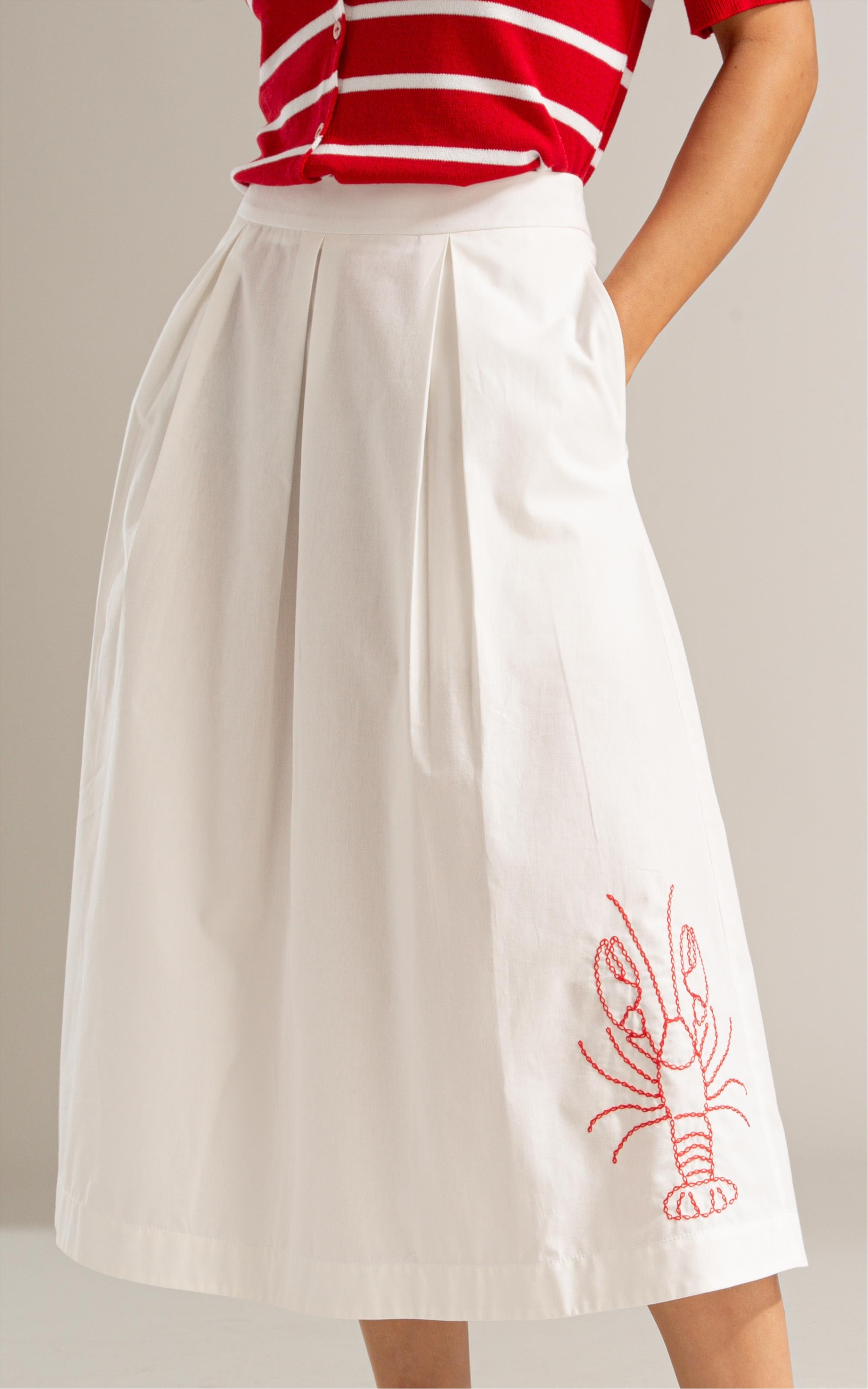 Saia Elsa Algodao Liso Branco