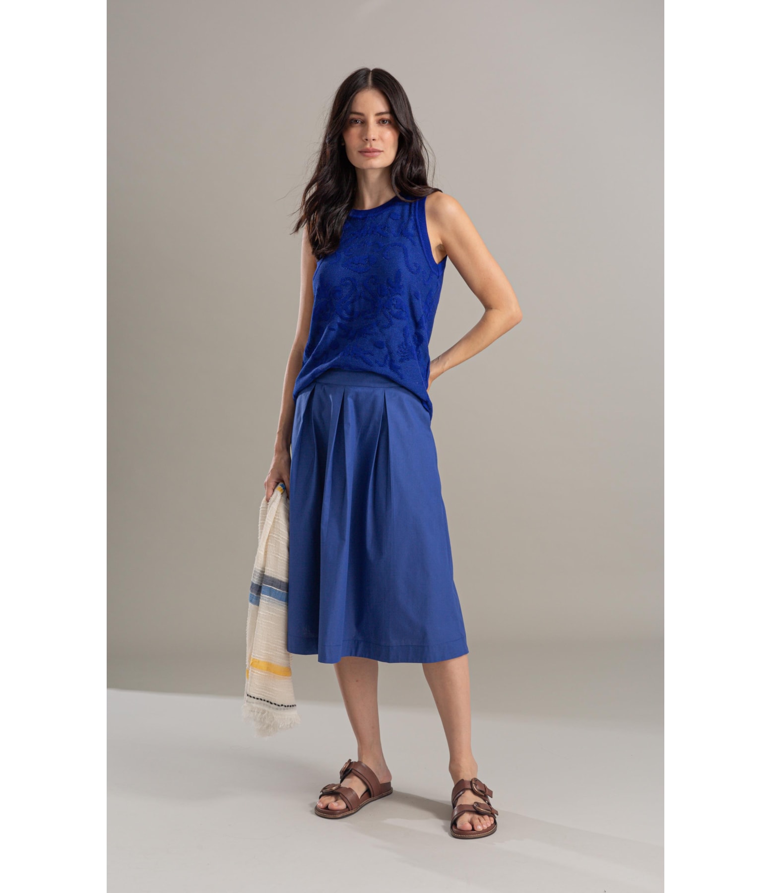 Saia Elsa Algodao Liso  Royal