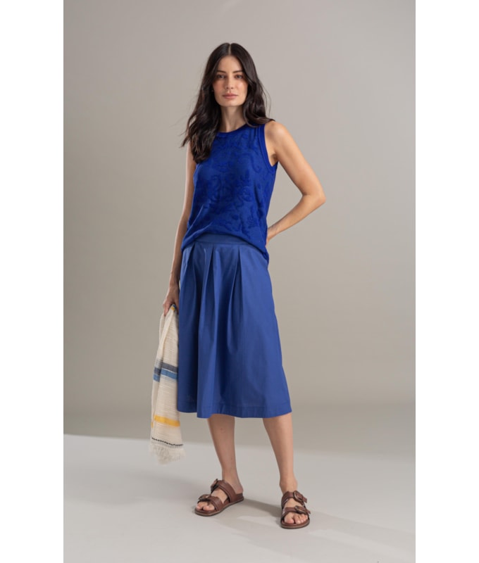 Saia Elsa Algodao Liso  Royal