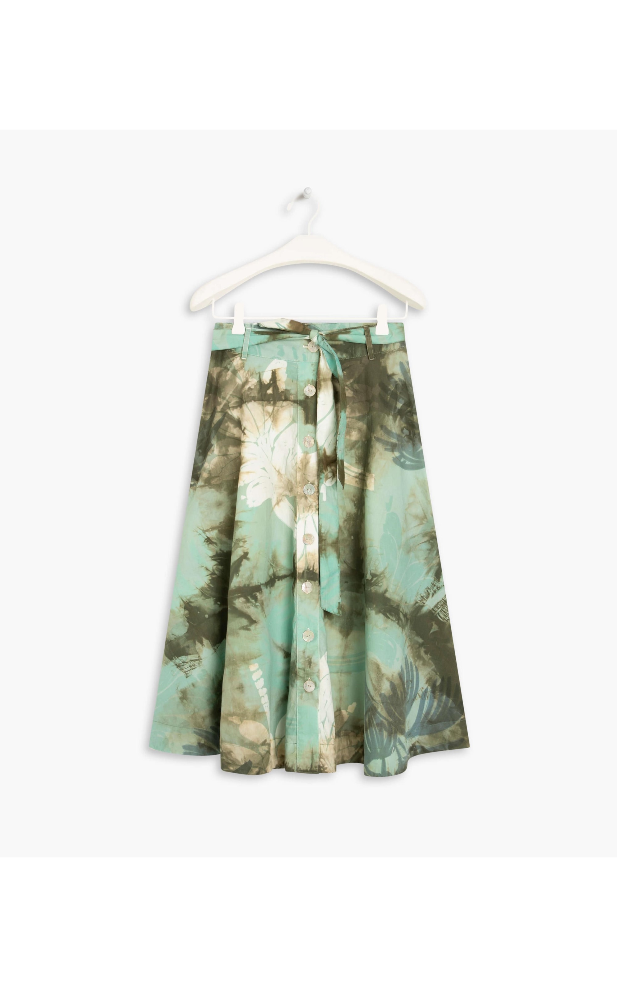 Saia Ensenada Tie Dye Leaves Verde Escuro