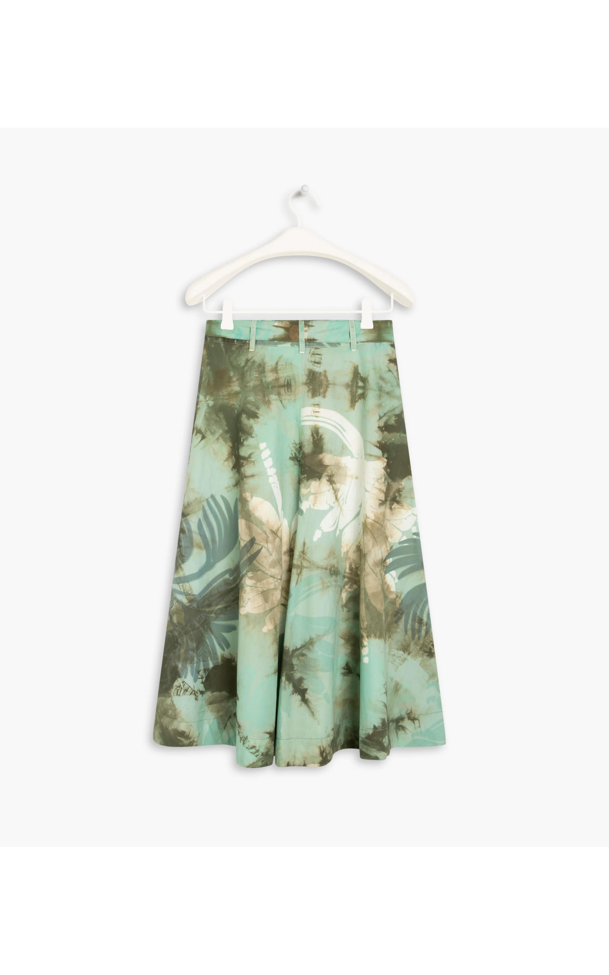 Saia Ensenada Tie Dye Leaves Verde Escuro