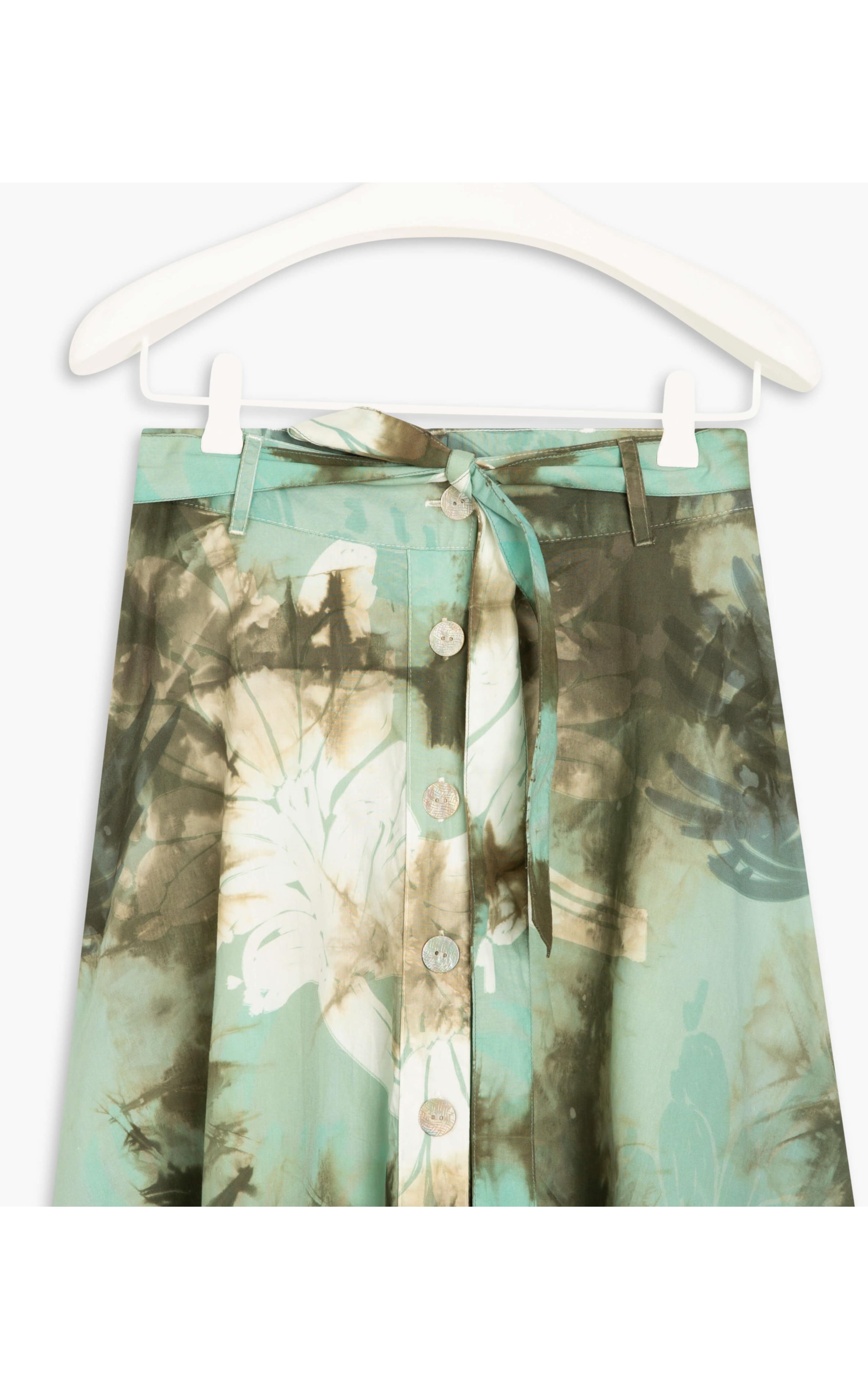Saia Ensenada Tie Dye Leaves Verde Escuro
