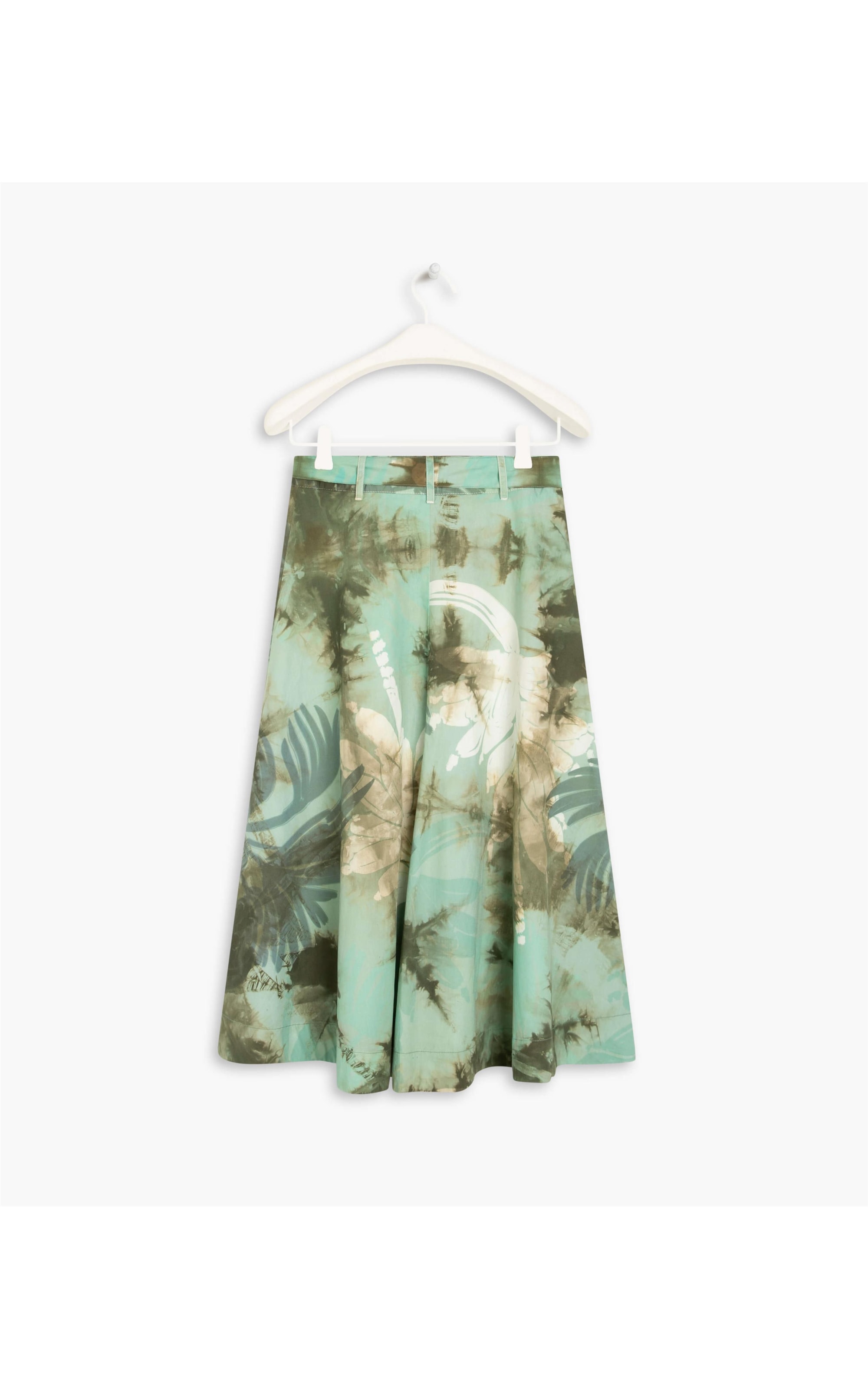 Saia Ensenada Tie Dye Leaves Verde Escuro