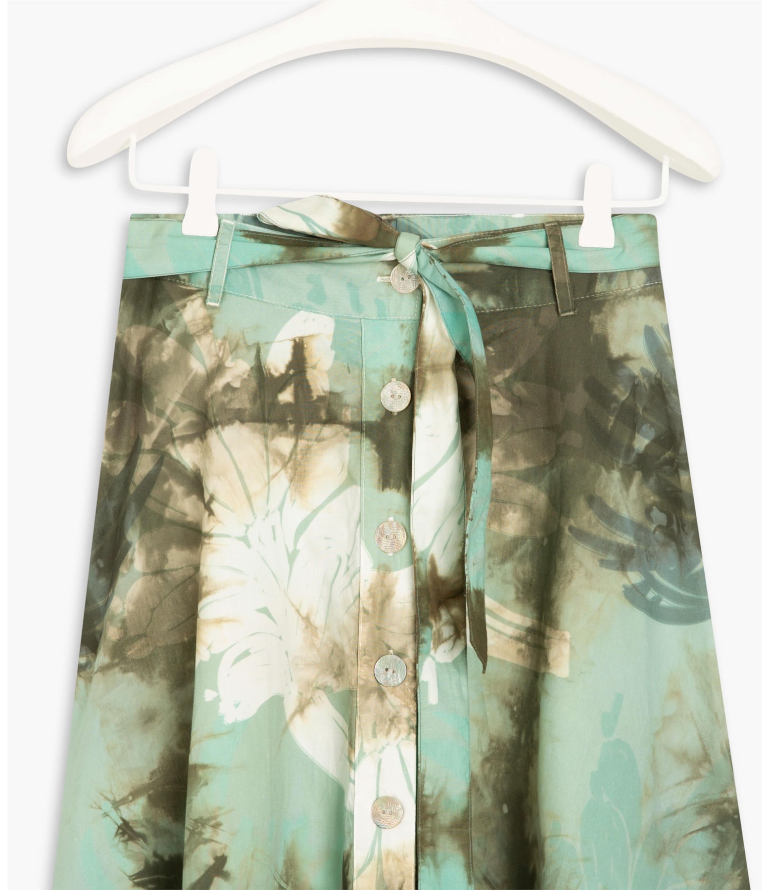 Saia Ensenada Tie Dye Leaves Verde Escuro