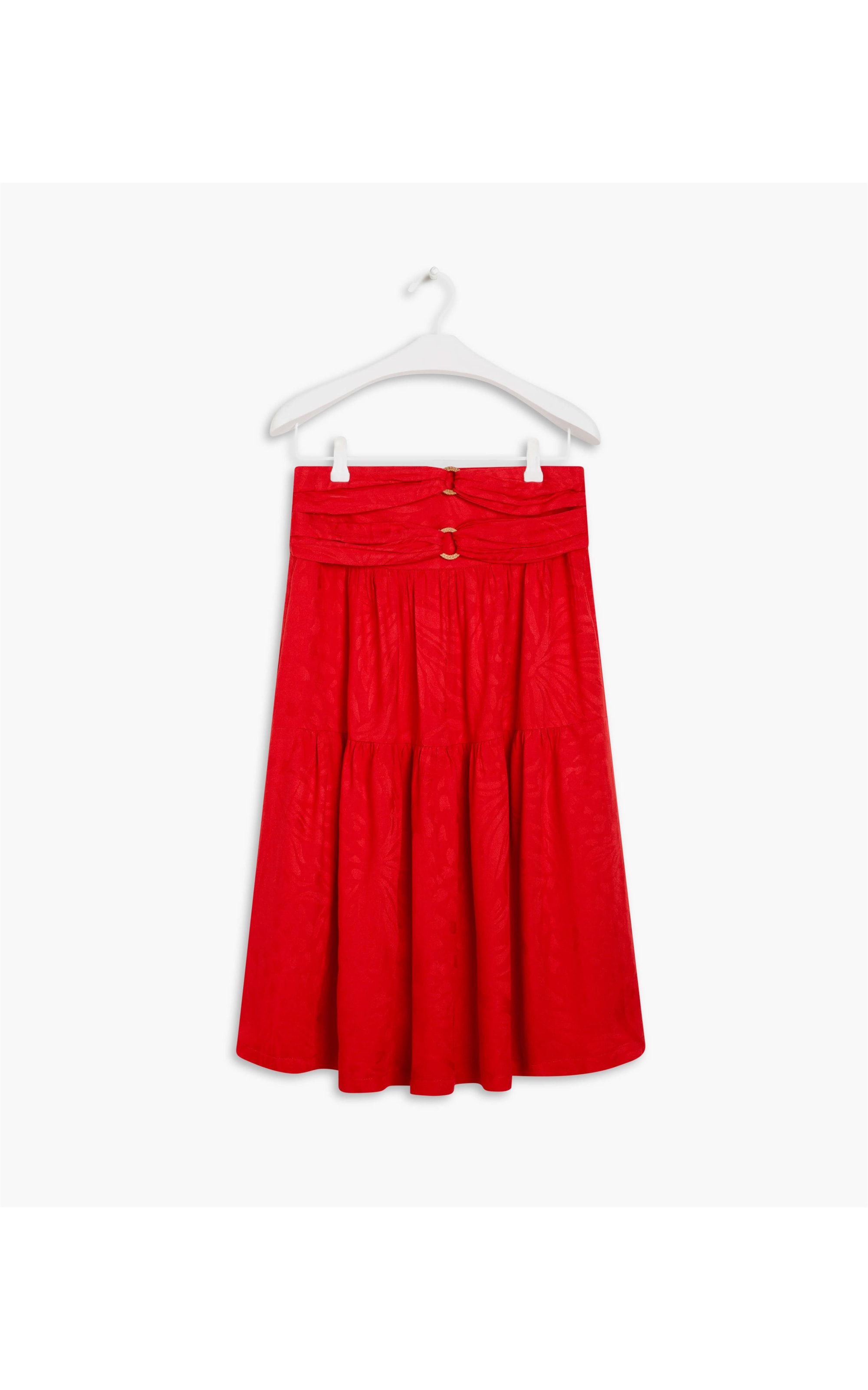 Saia Isla Viscose Jacquard Abacaxi Vermelho