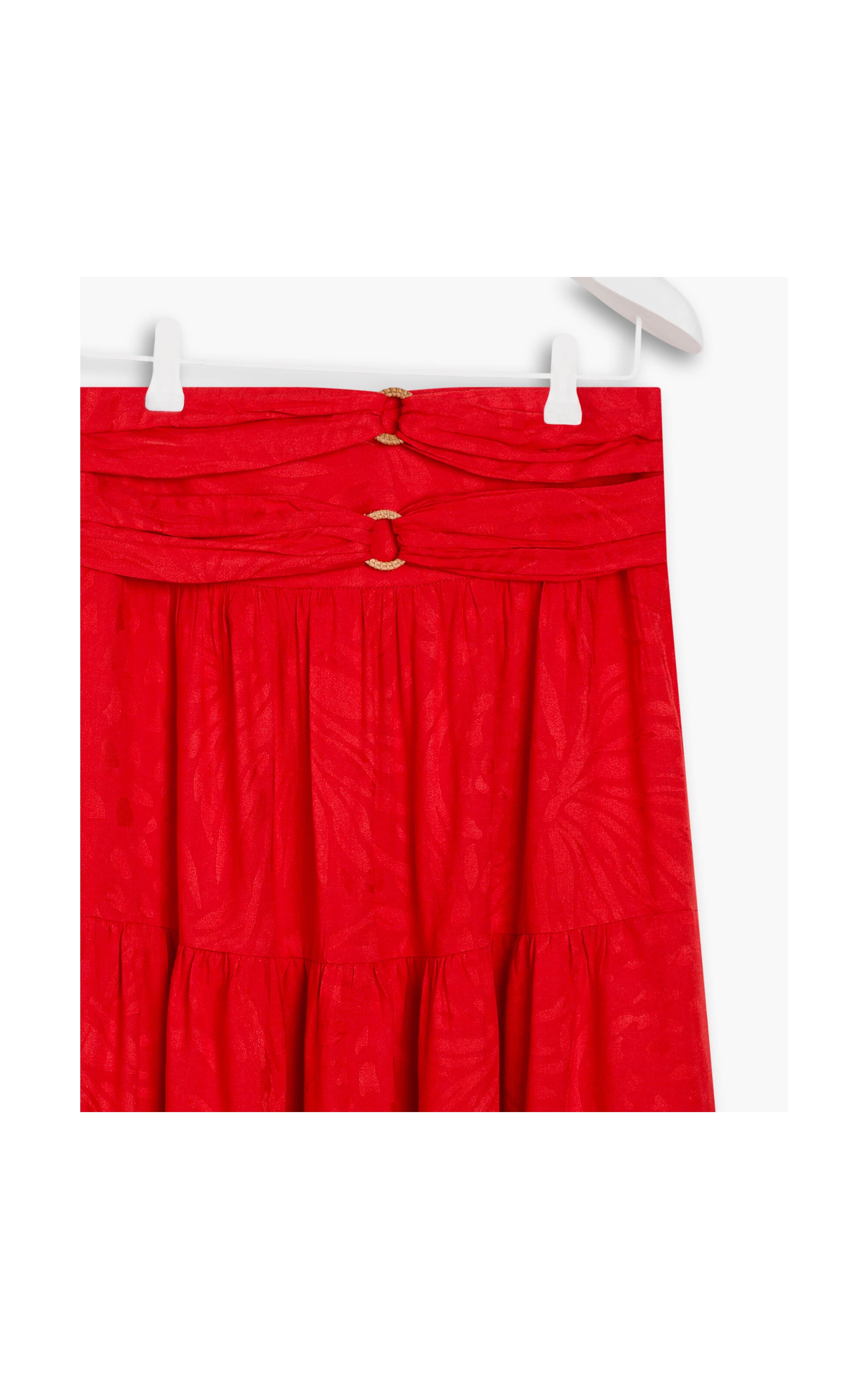 Saia Isla Viscose Jacquard Abacaxi Vermelho