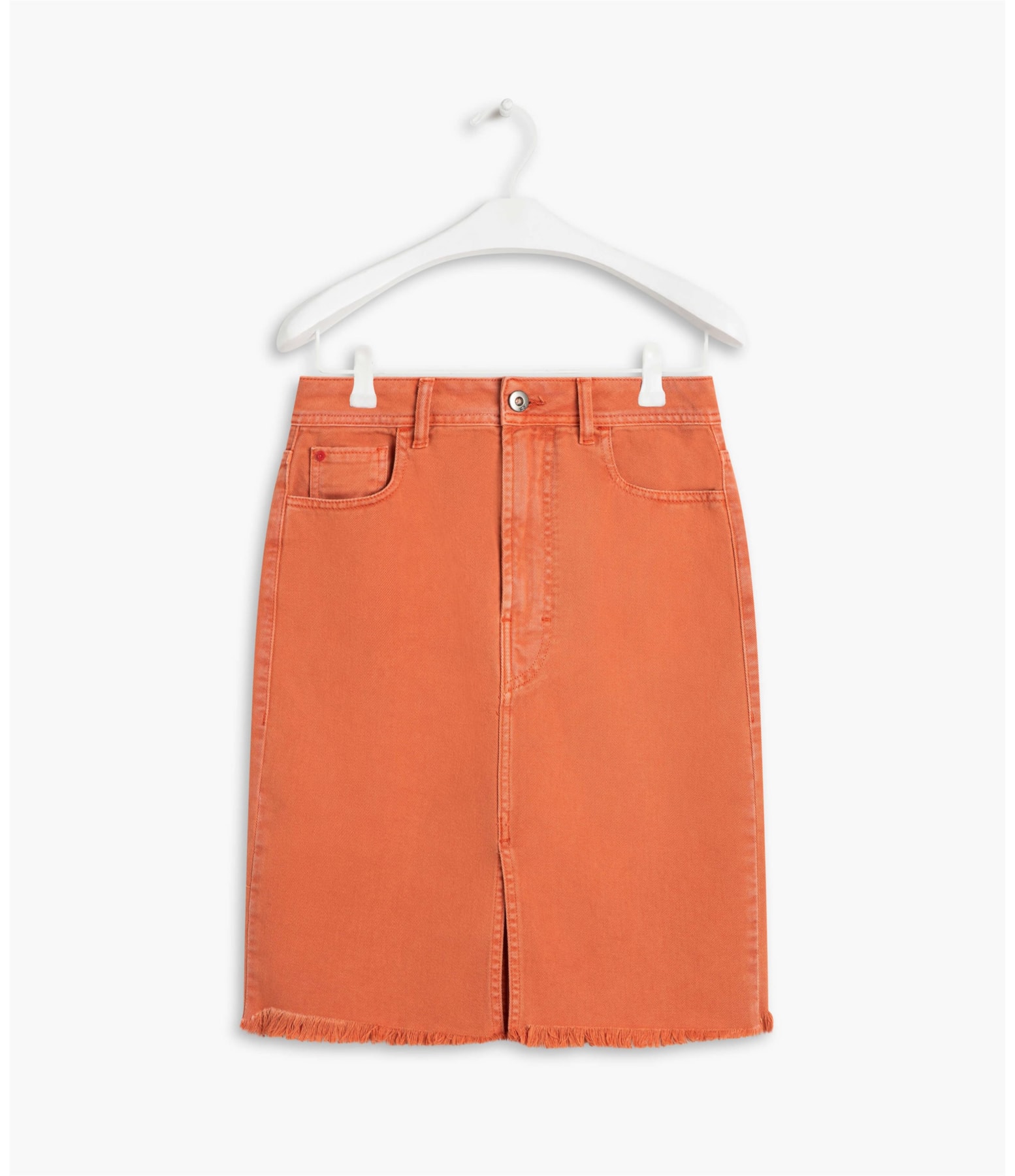 Saia Lapis White Denim Laranja
