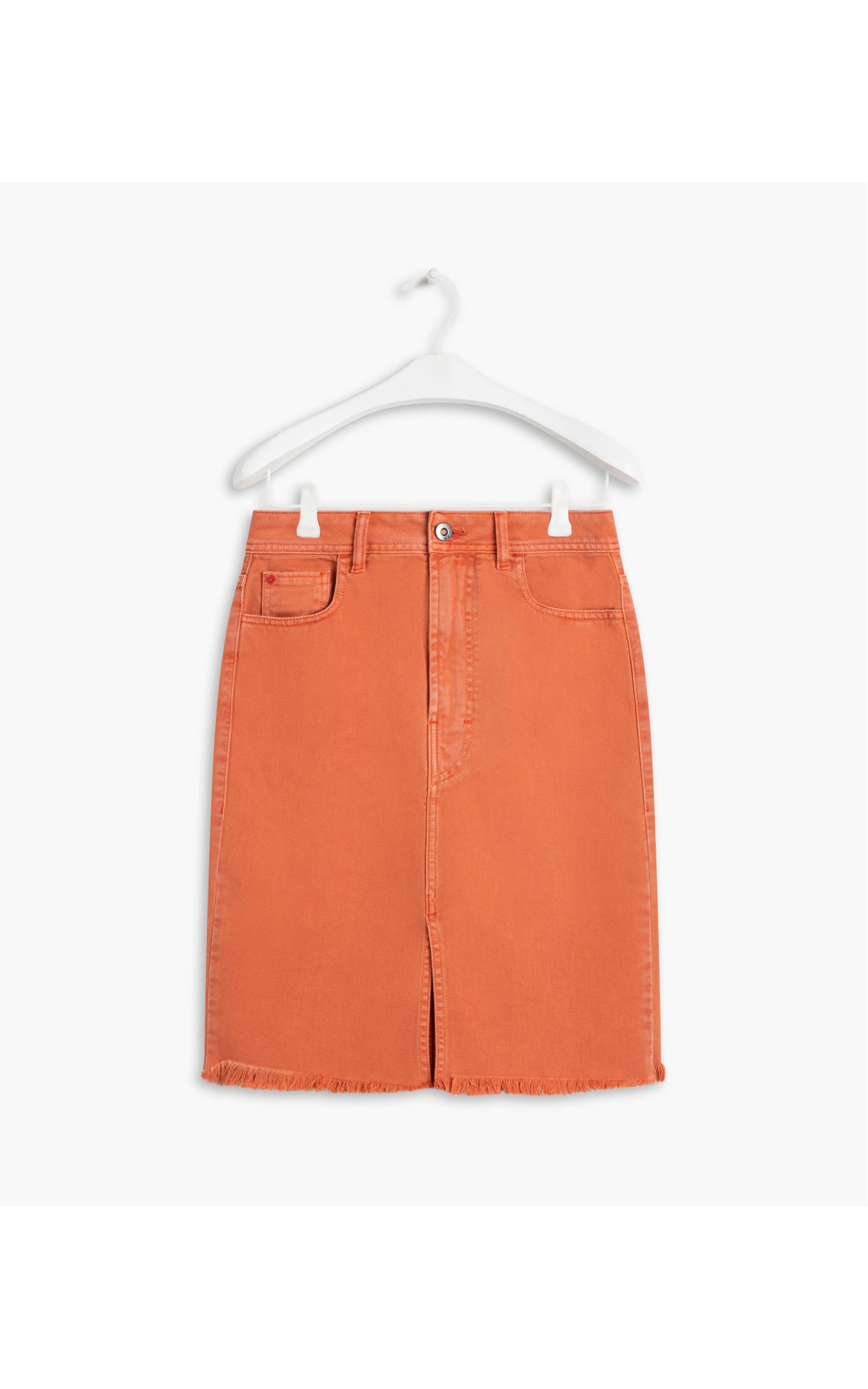 Saia Lapis White Denim Laranja