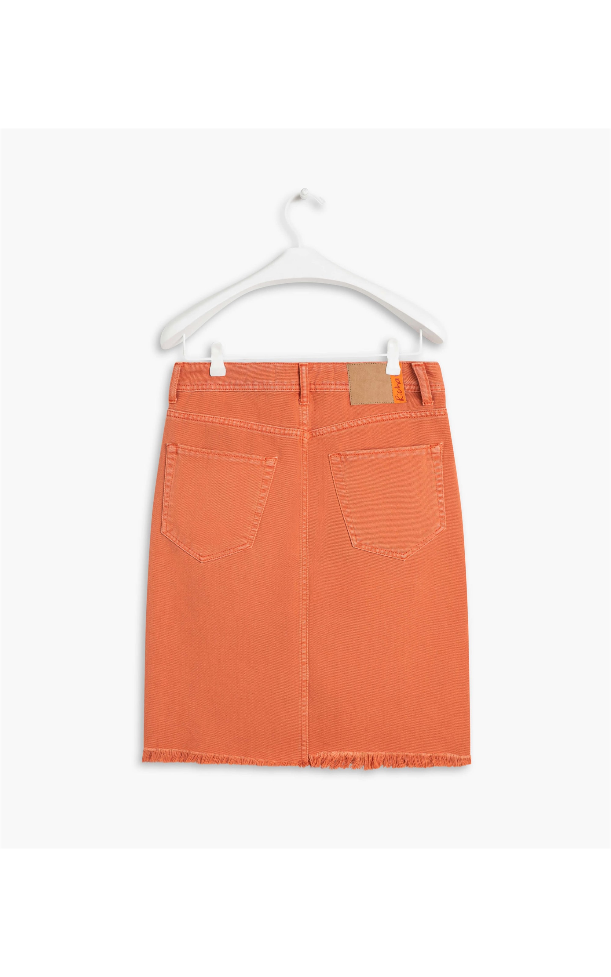 Saia Lapis White Denim Laranja
