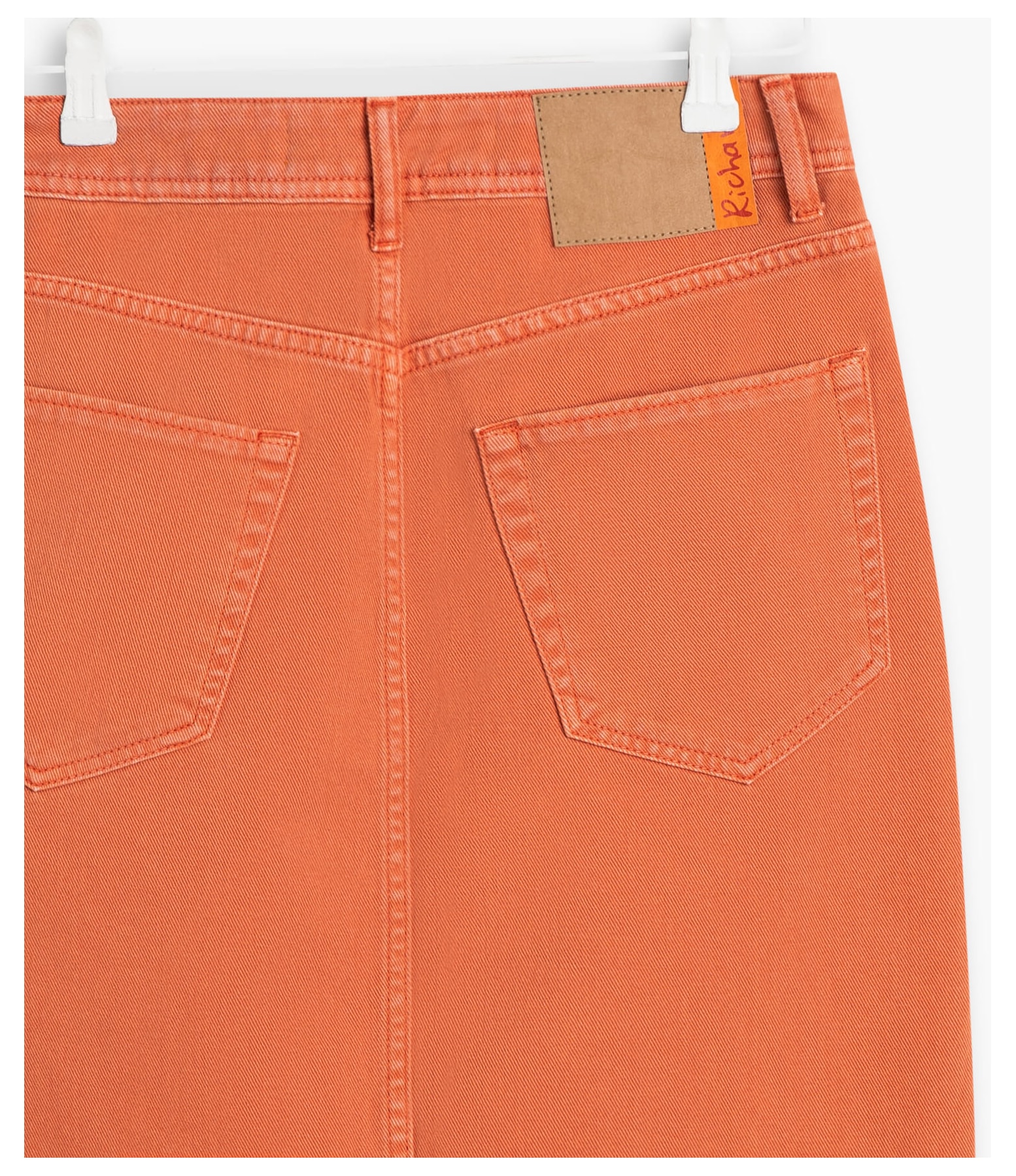 Saia Lapis White Denim Laranja