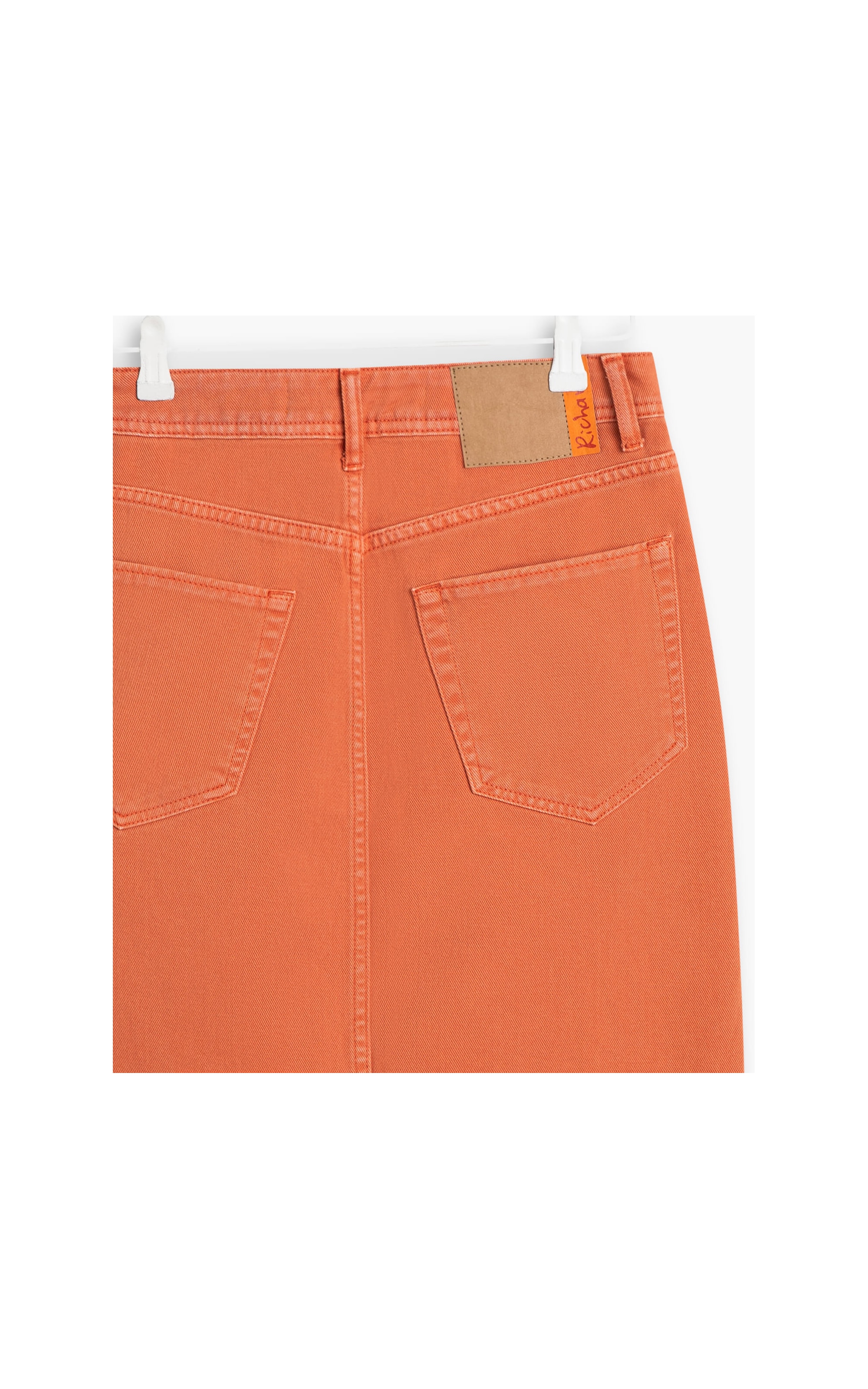 Saia Lapis White Denim Laranja