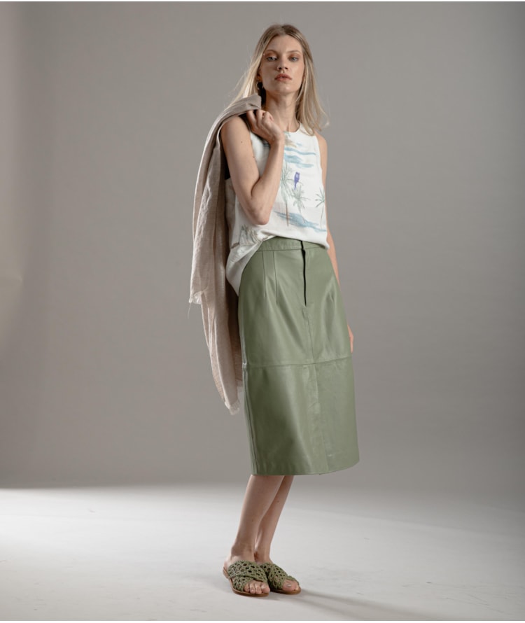 Saia Leny Leather Verde Army