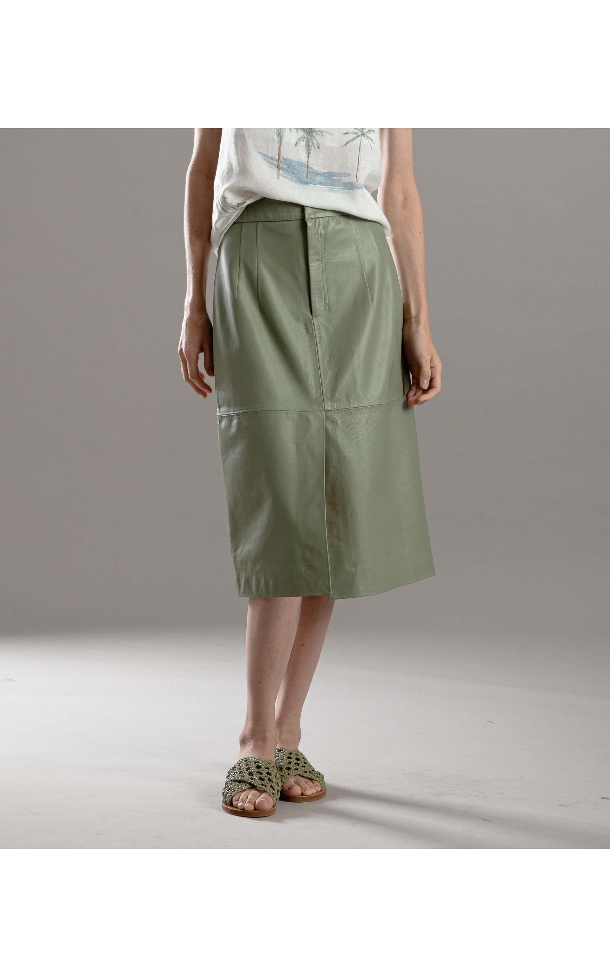 Saia Leny Leather Verde Army