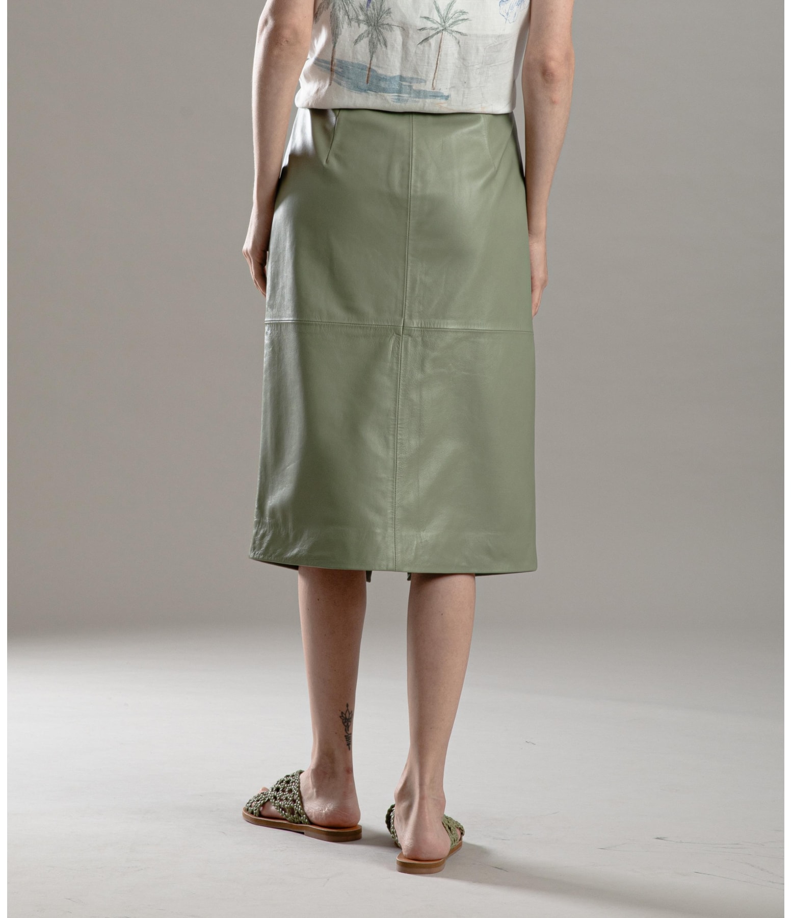 Saia Leny Leather Verde Army