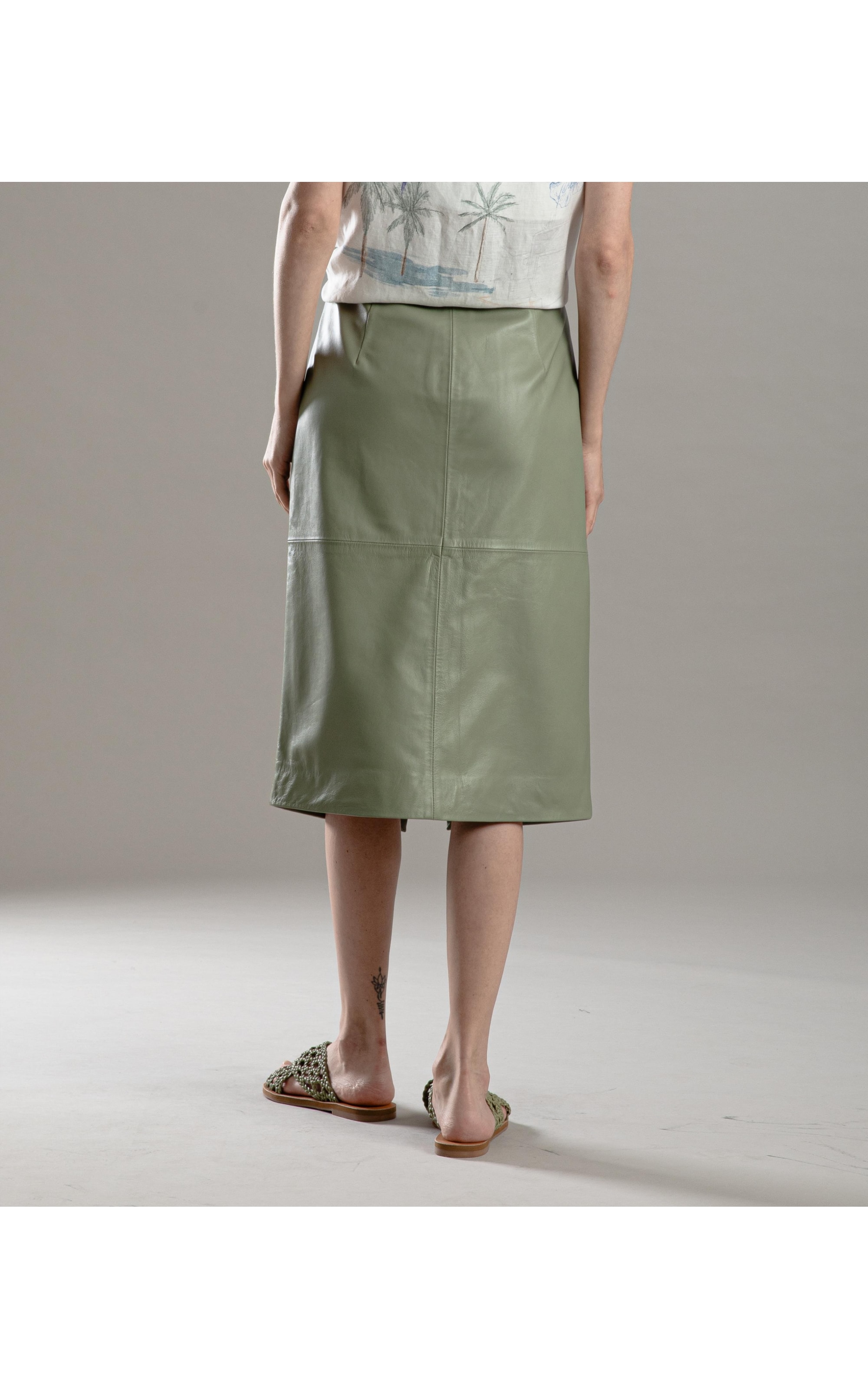 Saia Leny Leather Verde Army