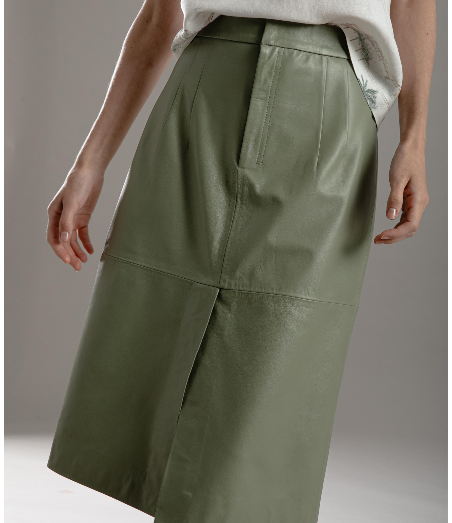 Saia Leny Leather Verde Army