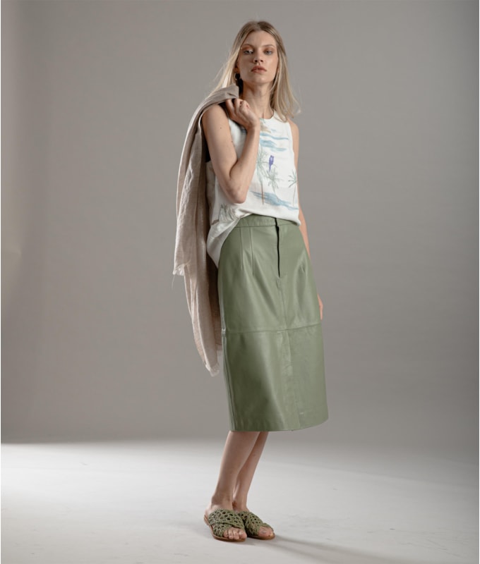 Saia Leny Leather Verde Army