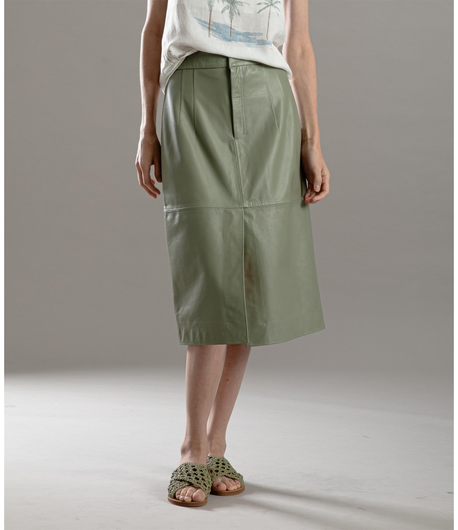 Saia Leny Leather Verde Army
