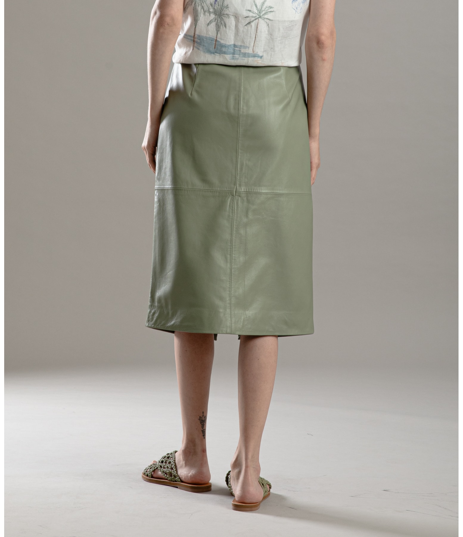 Saia Leny Leather Verde Army