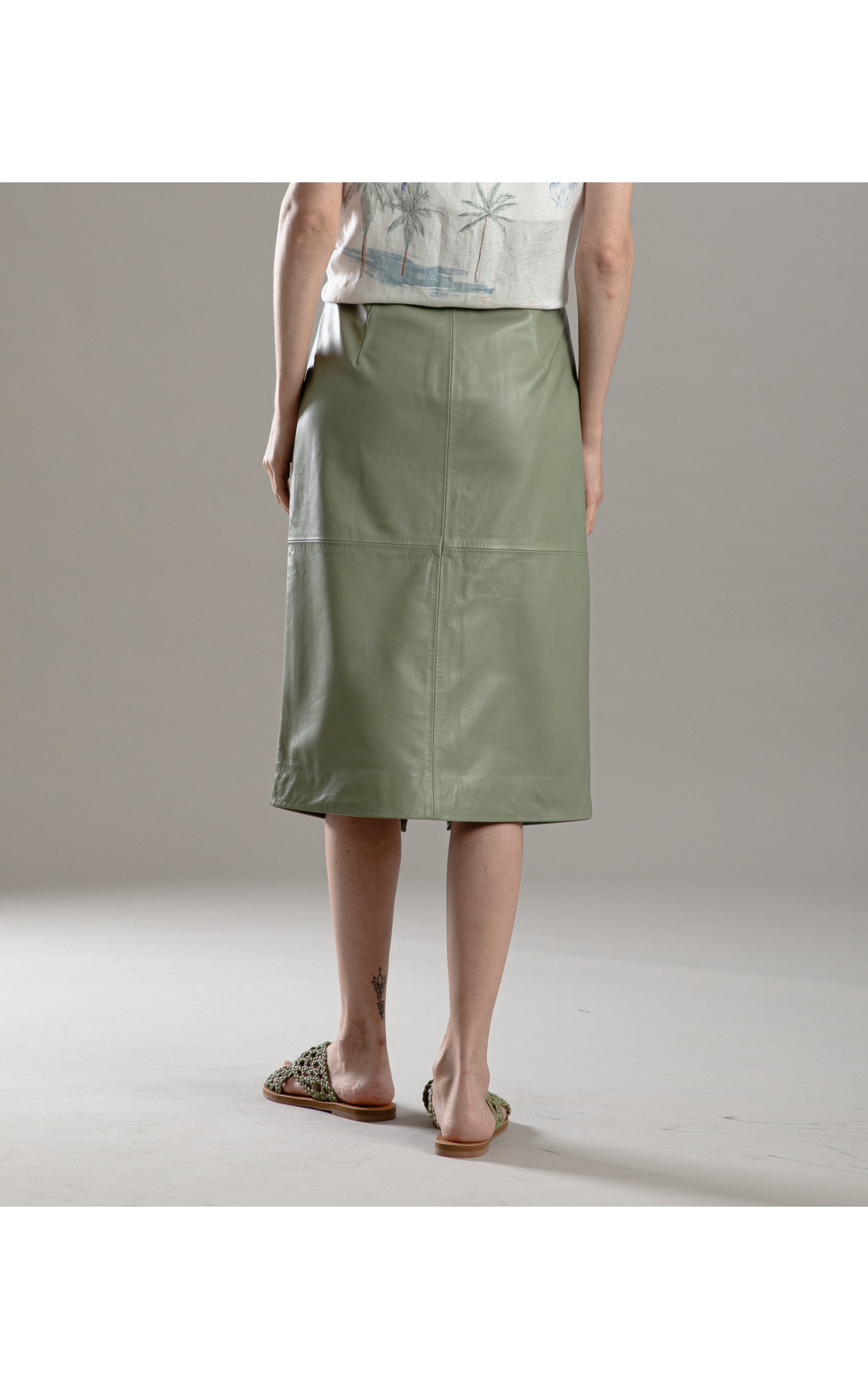 Saia Leny Leather Verde Army