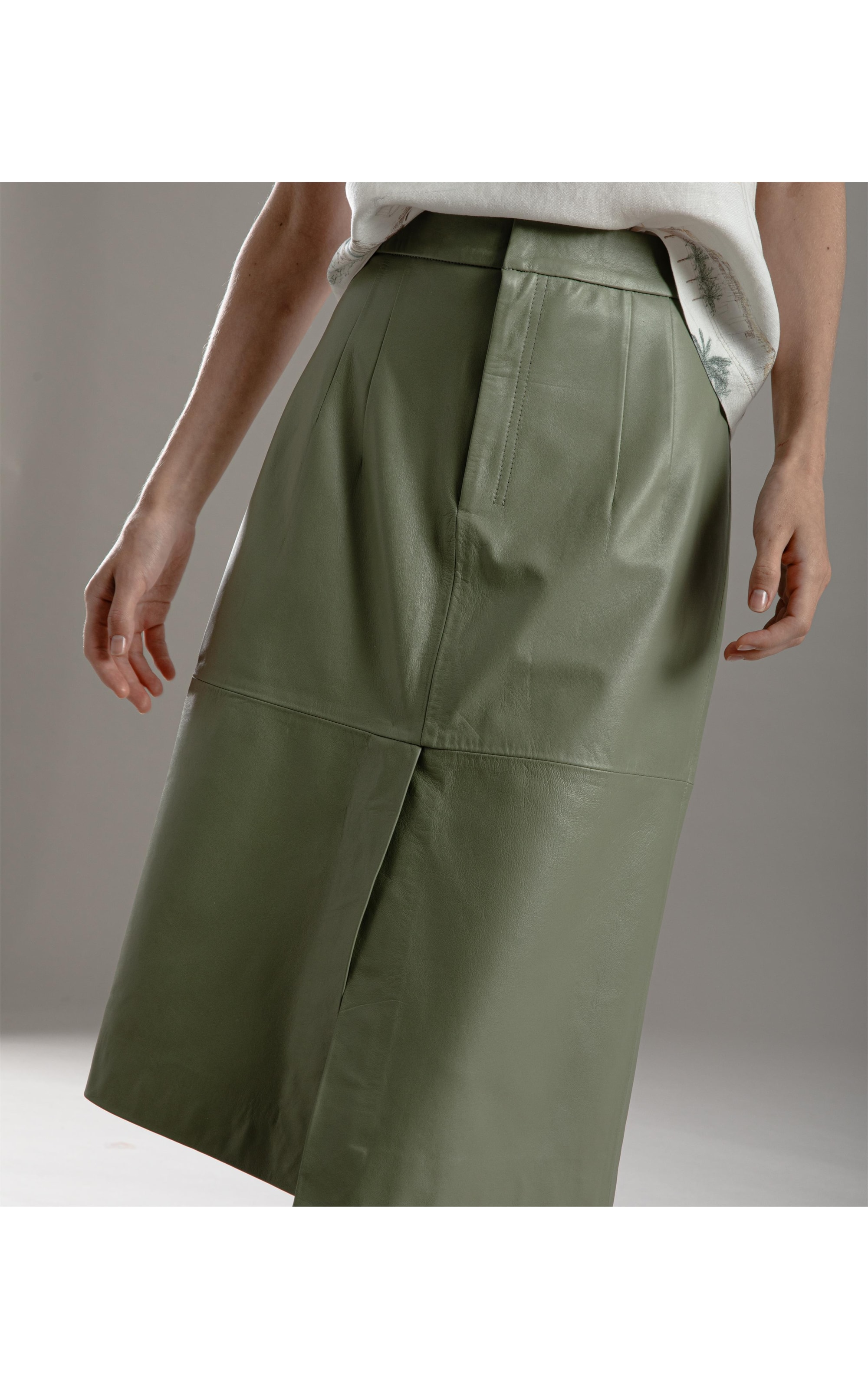 Saia Leny Leather Verde Army