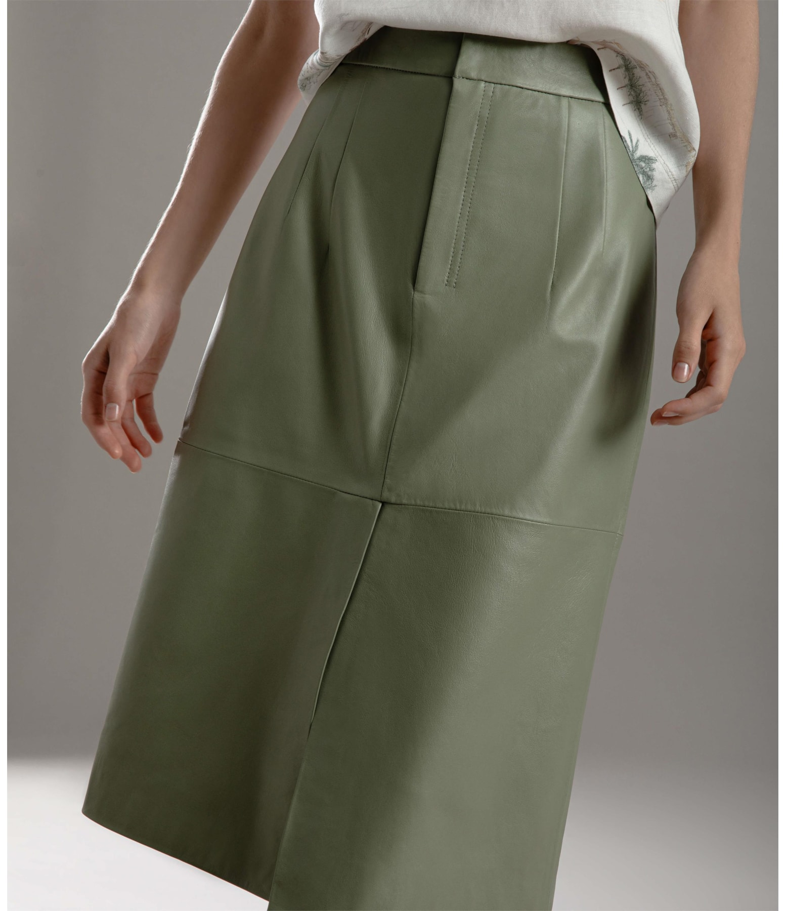 Saia Leny Leather Verde Army