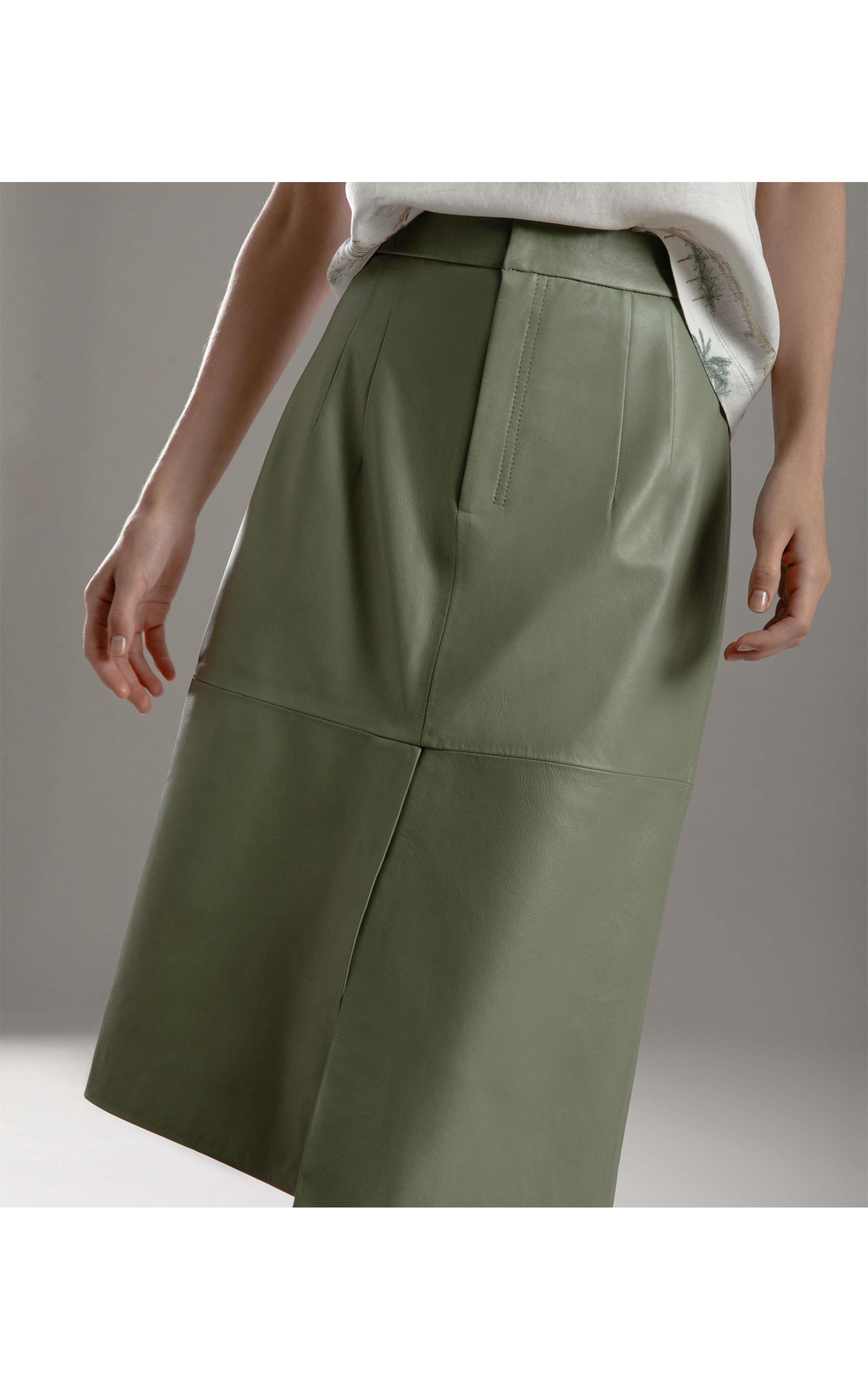 Saia Leny Leather Verde Army