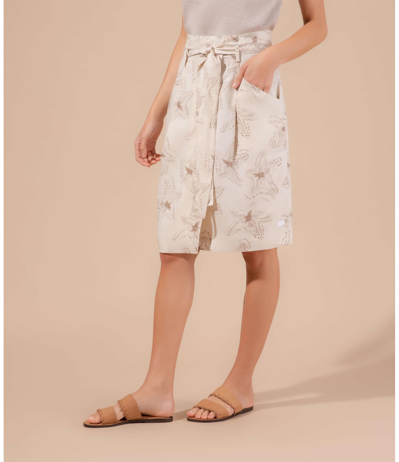 Saia Linho  Athena  Est Estrela Batik Sandy