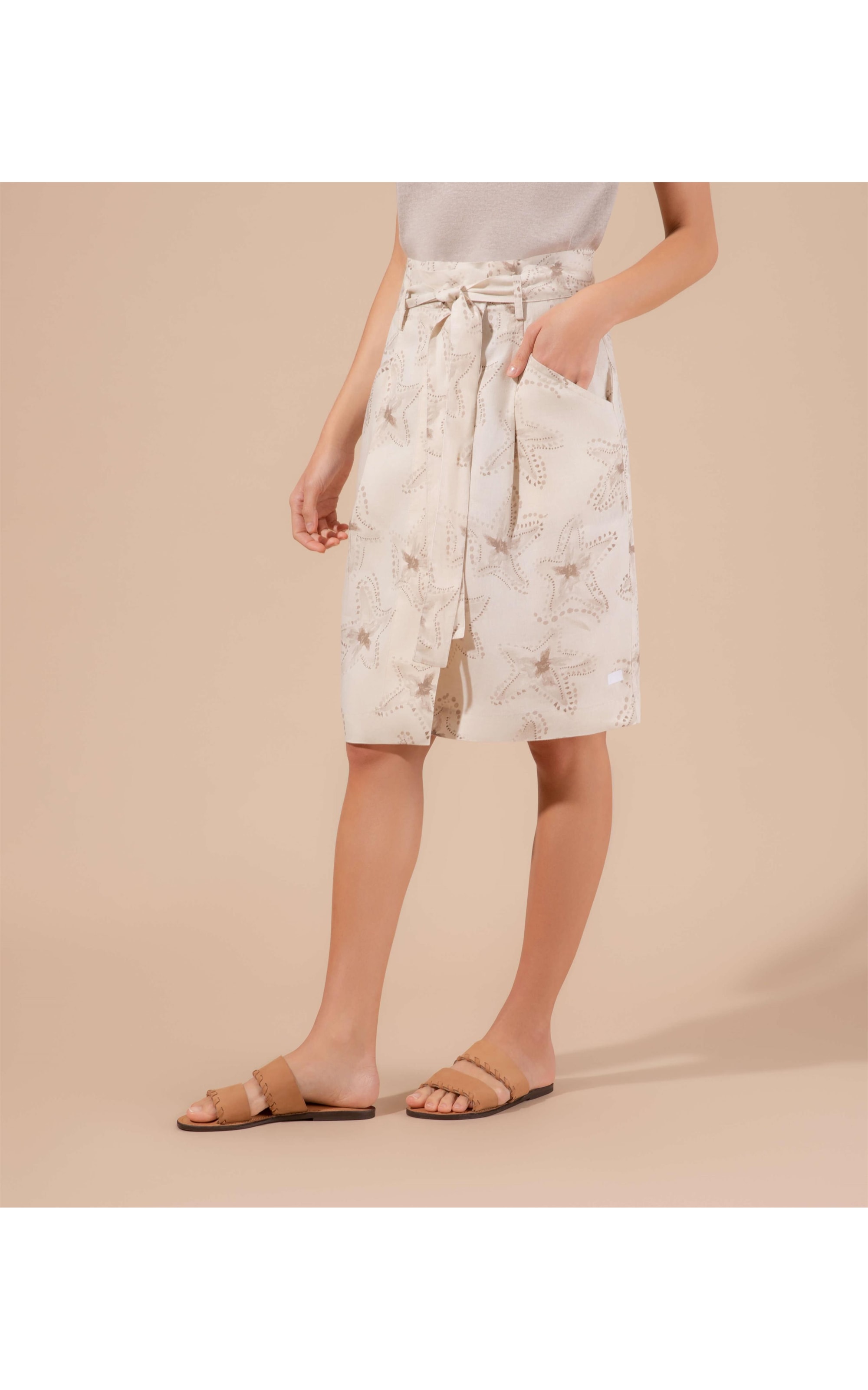 Saia Linho  Athena  Est Estrela Batik Sandy