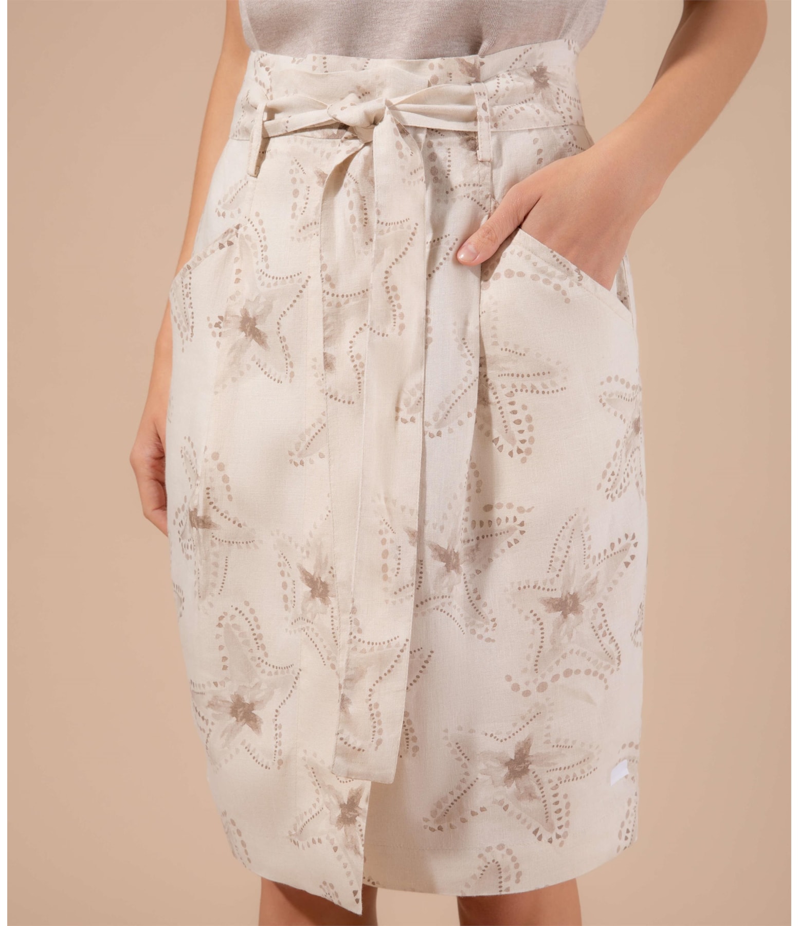 Saia Linho  Athena  Est Estrela Batik Sandy