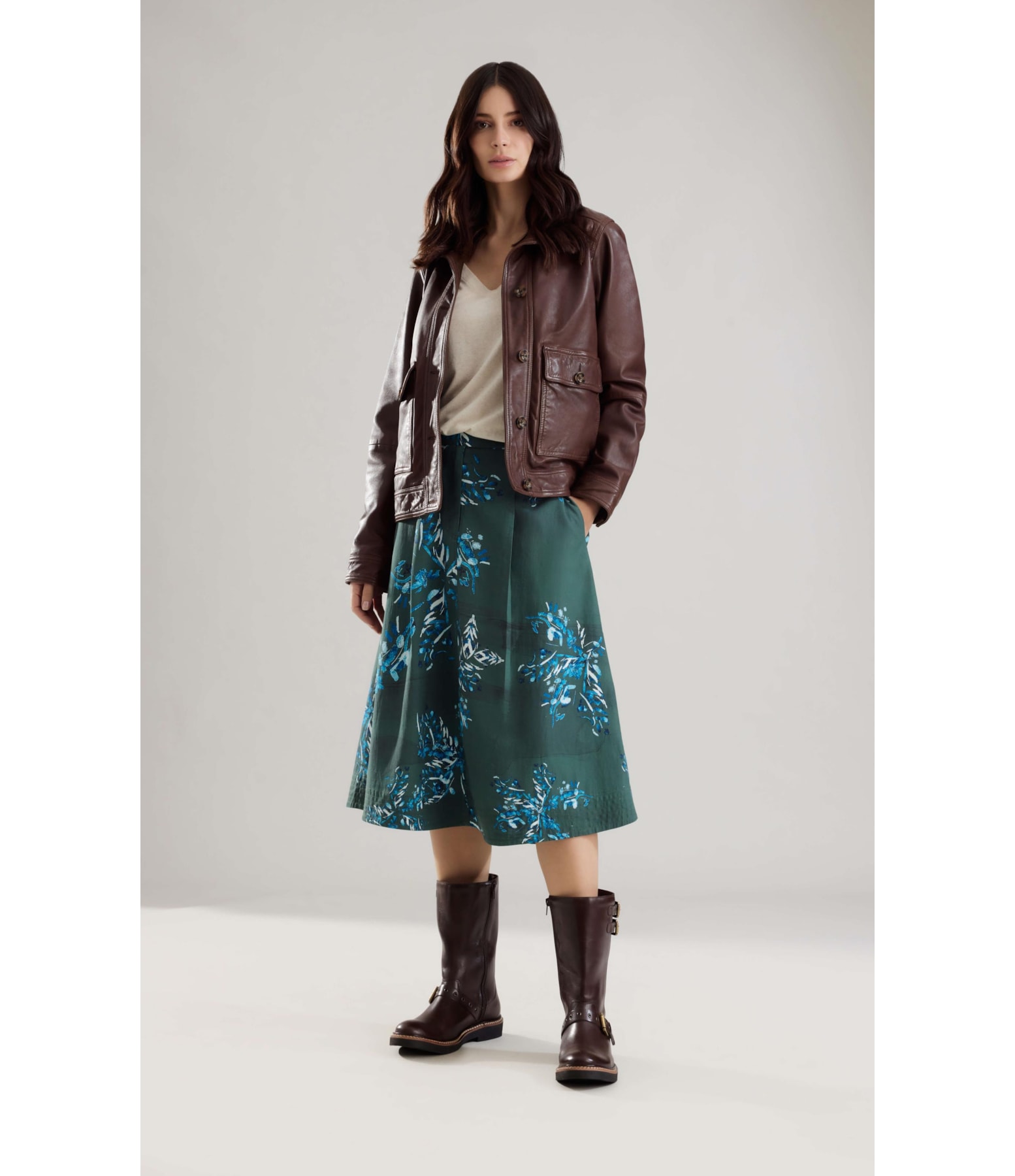 Saia Linho  Aurora  Est Splatter Floresta