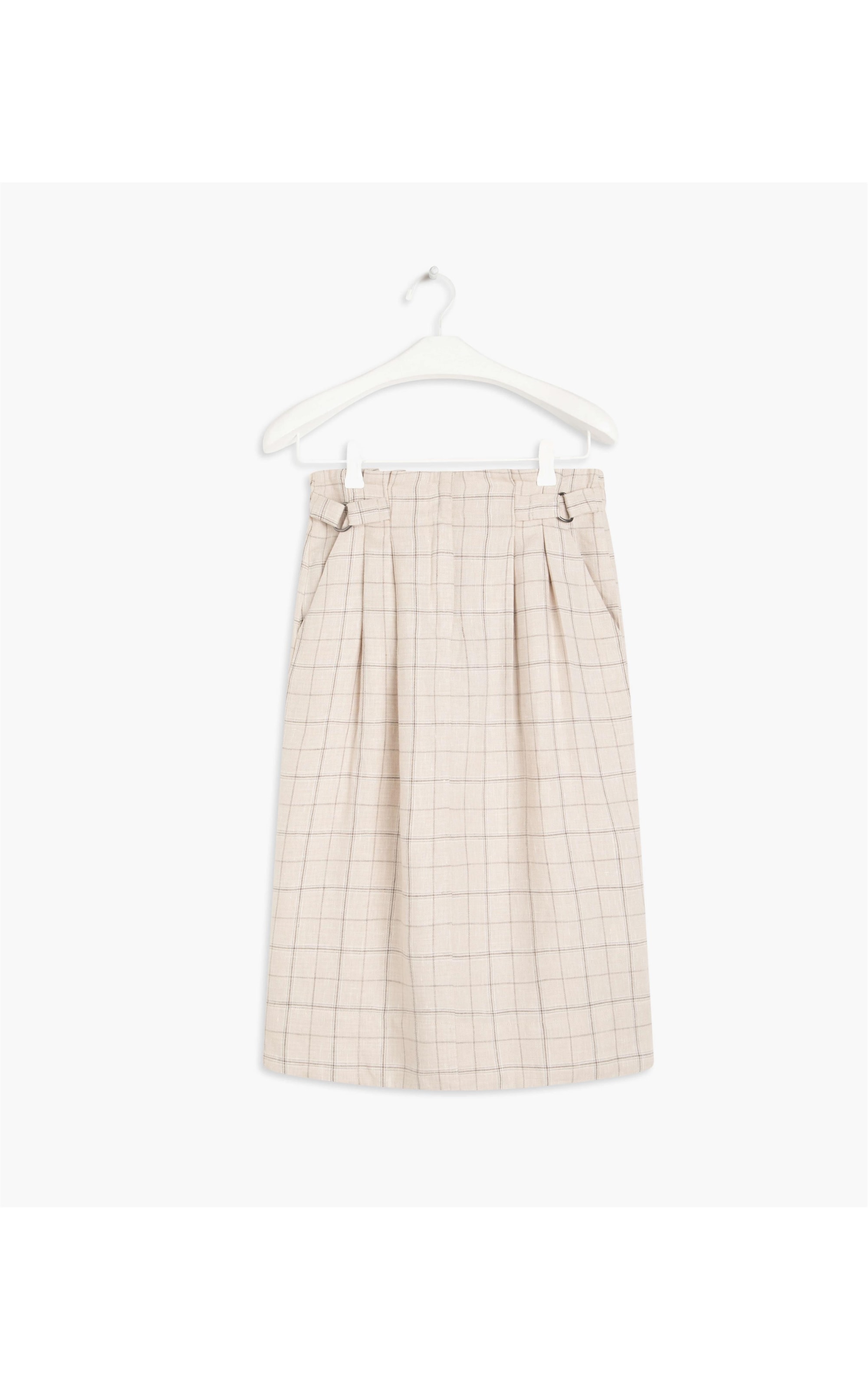 Saia Linho  Belle Classic Checks  Ft Natural