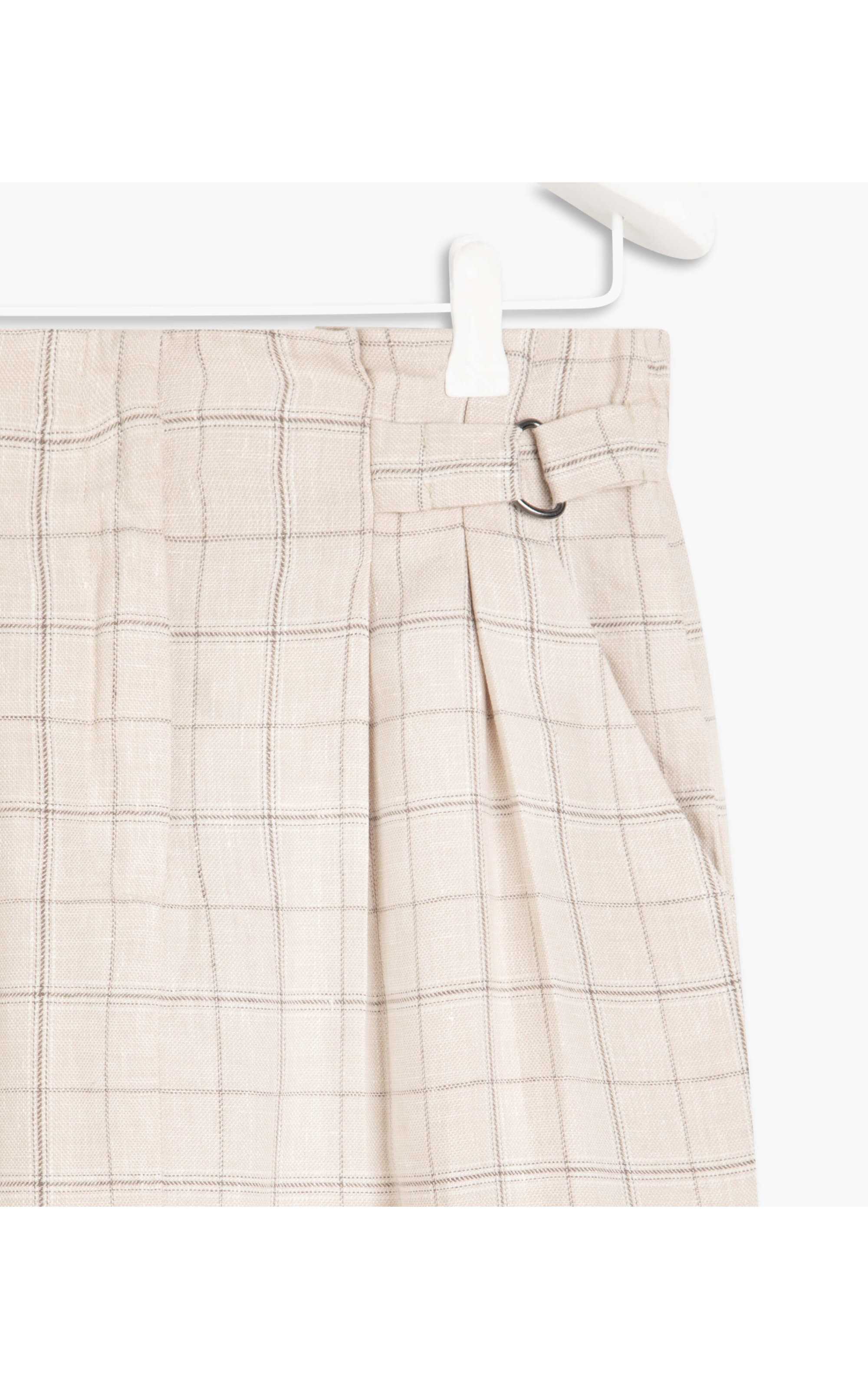 Saia Linho  Belle Classic Checks  Ft Natural
