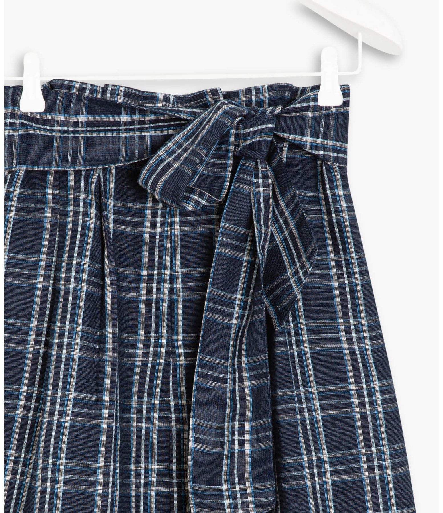 Saia Linho  Dolce  Ft Xadrez Dark Navy