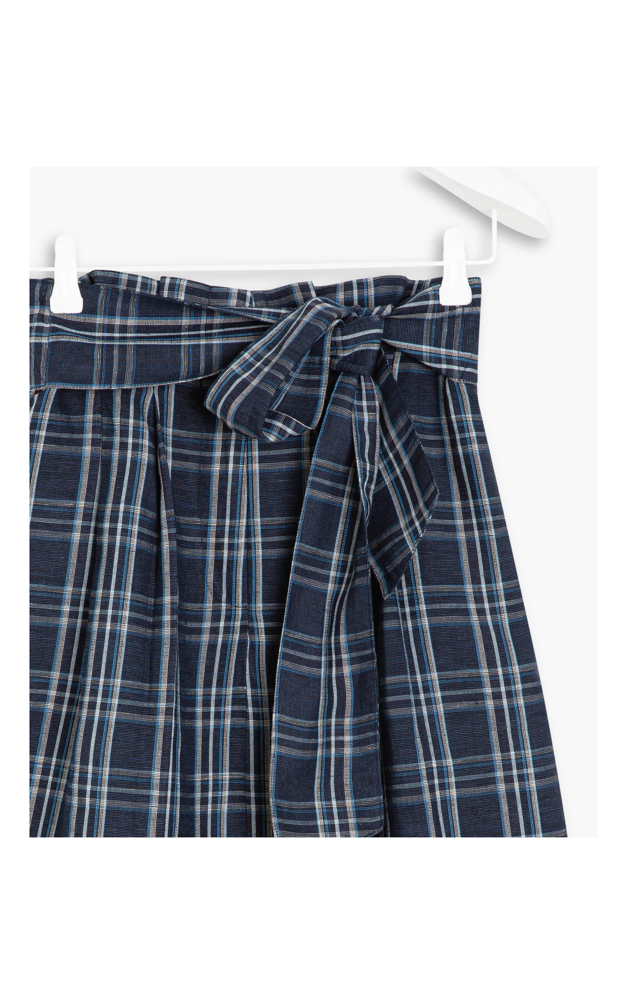 Saia Linho  Dolce  Ft Xadrez Dark Navy