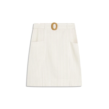 Saia Linho  Firi  Ft Listrada Marrom